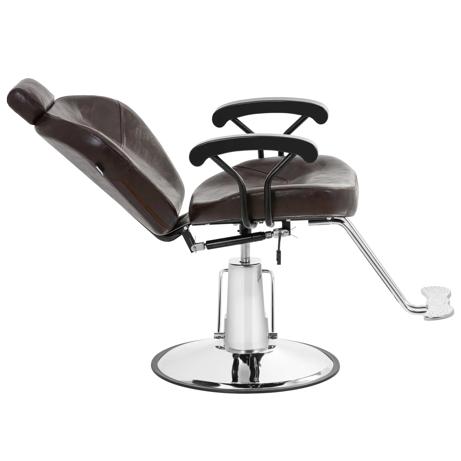 Fauteuil de coiffeur Ilford avec appui-tête et repose-pieds - Hauteur d'assise 52 - 64 cm - 150 kg - Marron