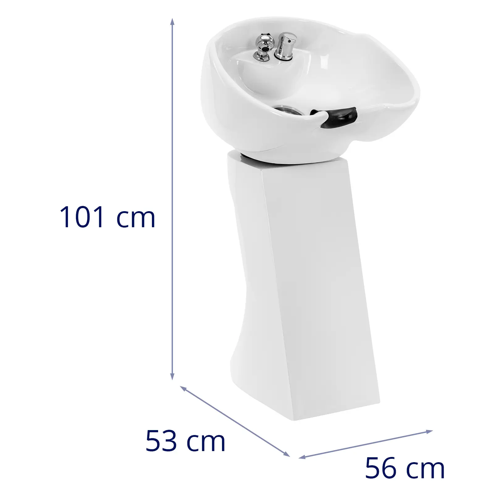 Bac à shampoing - inclinable - avec robinet mitigeur, flexible et douchette