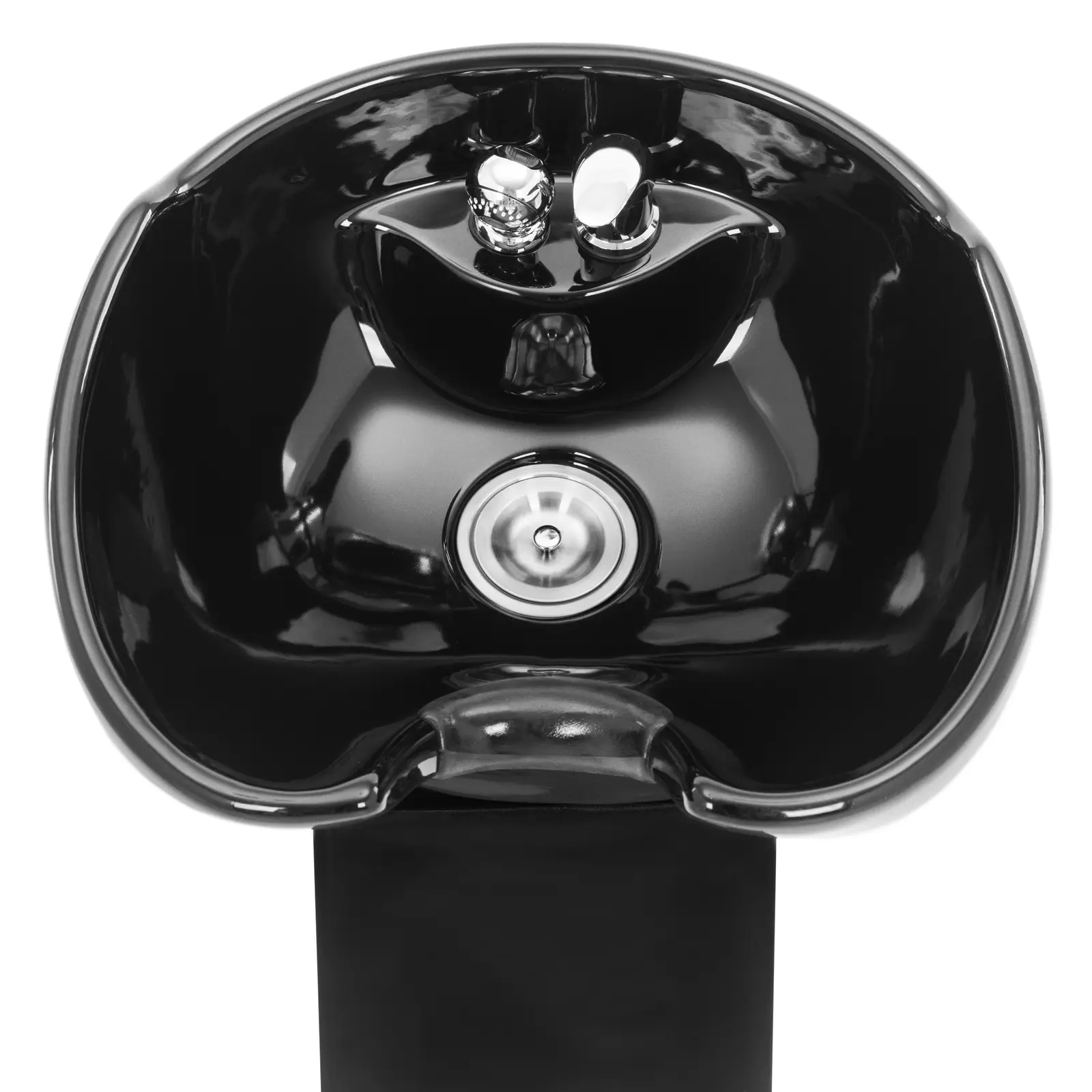 Friseurwaschbecken - neigbar - mit Mischbatterie, Schlauch und Brause - schwarz
