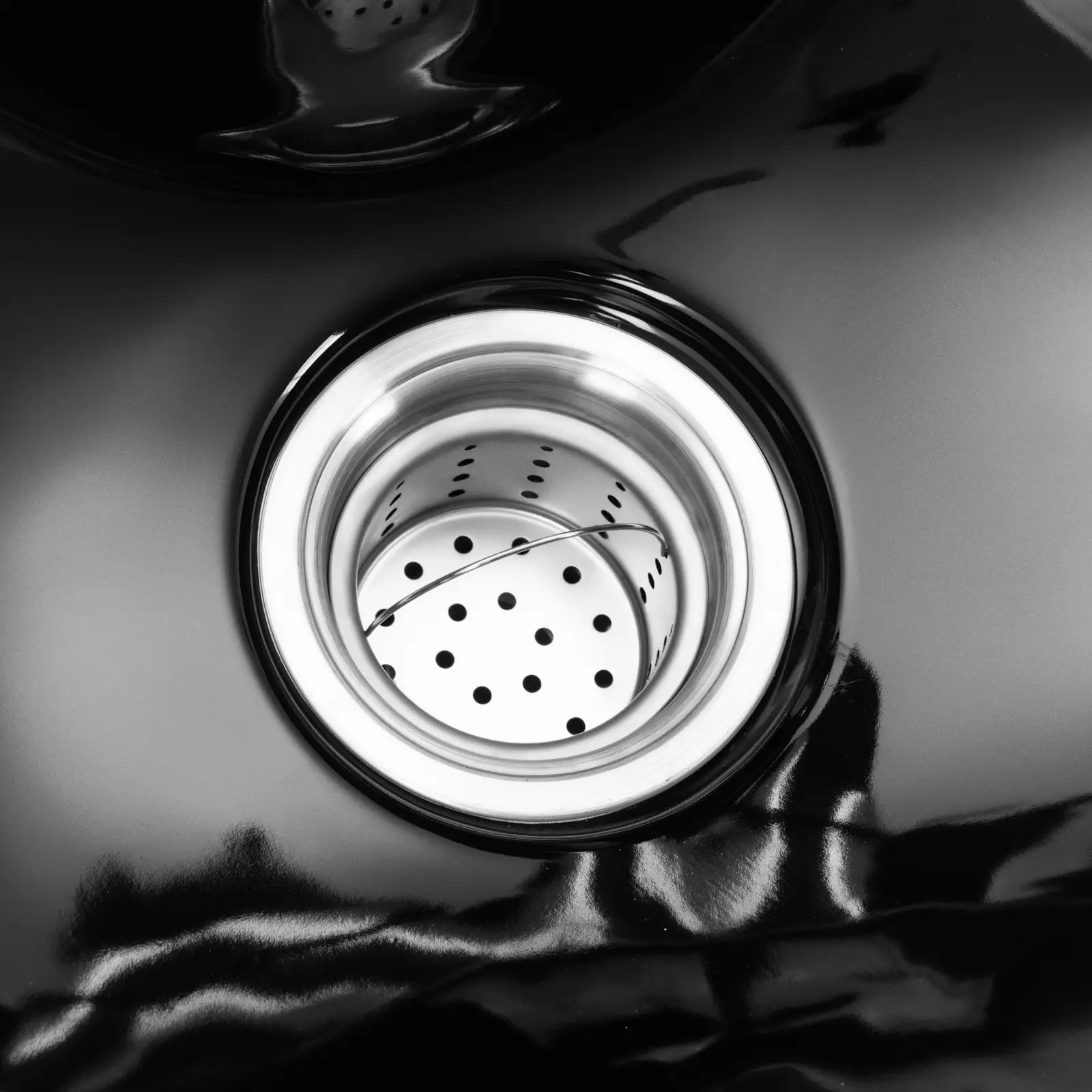 Kadeřnické umyvadlo - naklápěcí - s baterií, hadicí a sprchovou hlavicí - černé (Délka vodovodního potrubí: 700 mm)