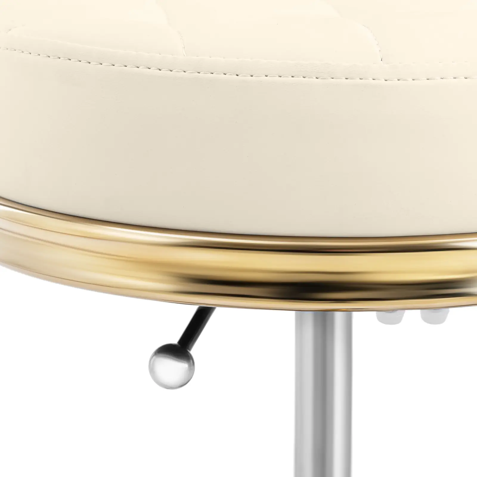 Sgabello con schienale - 51 - 66 cm - 150 kg - Beige, oro