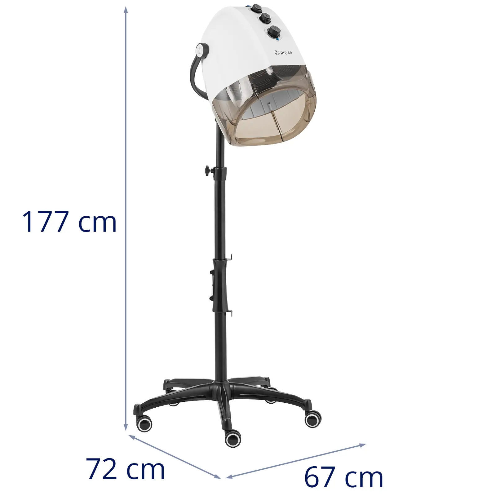 Haardroger - met ionische functie en standaard - 1000 W - blauw/wit - 70 °C