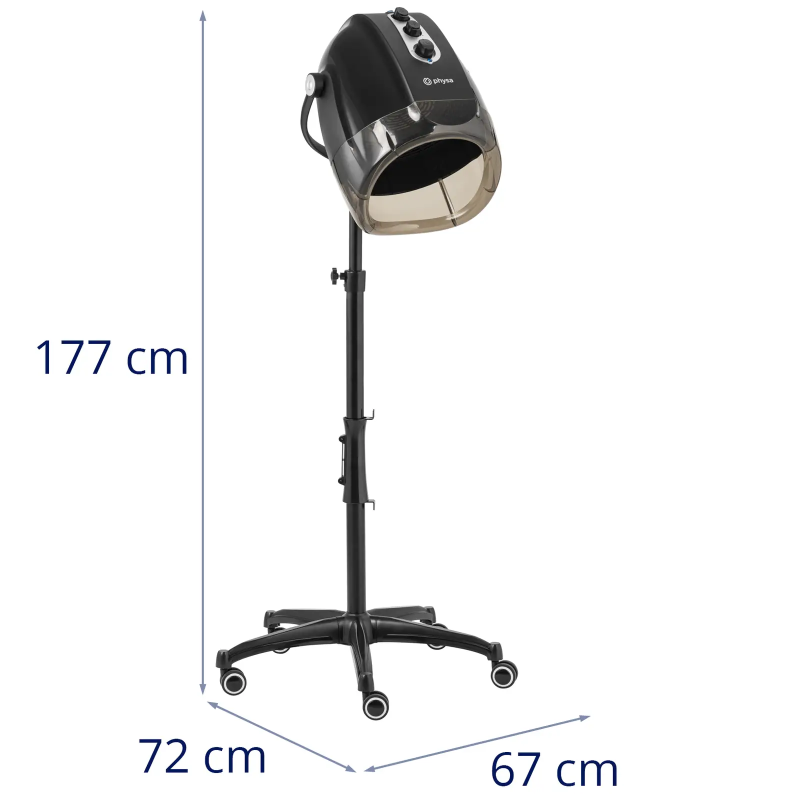 Vysoušeč vlasů - s ionizací a stativem - 1 000 W - černý - 70 °C