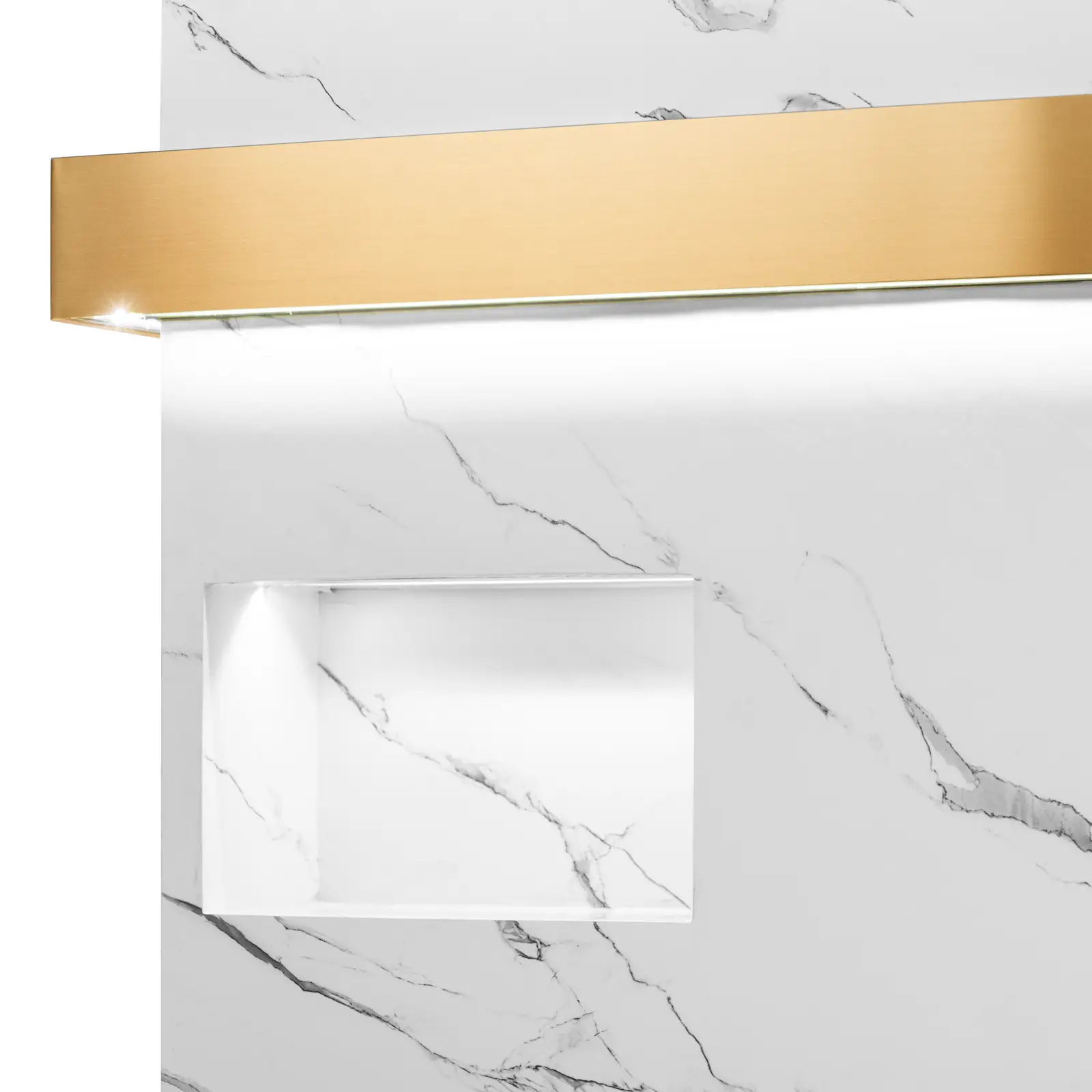 Reception Desk - with indirect lighting - lockable - pull-out keyboard shelf - marble look