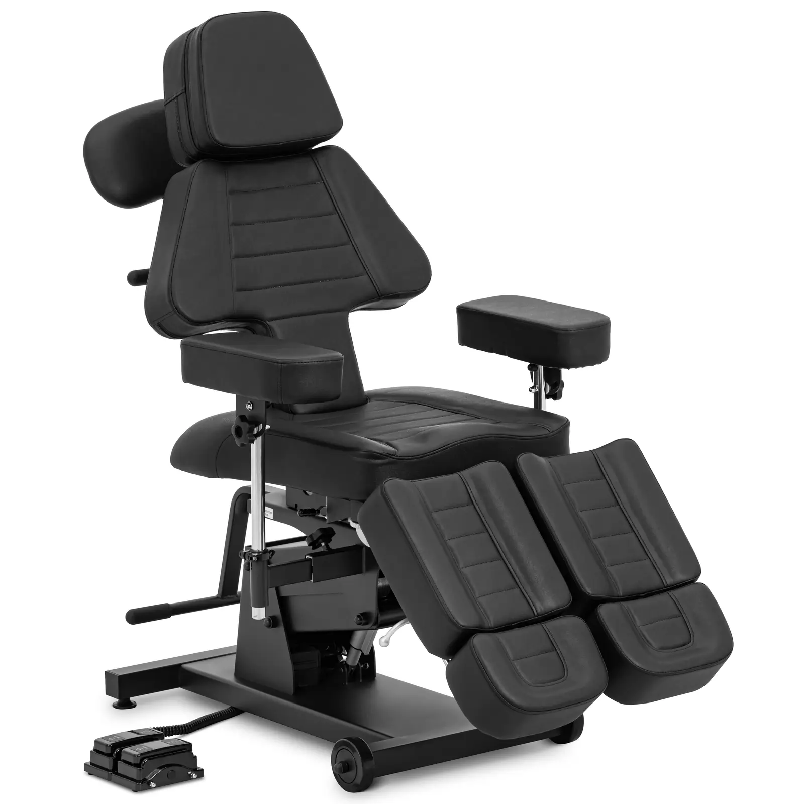 Cadeira de tatuagem - regulável em altura - 300 kg - pedal - preto