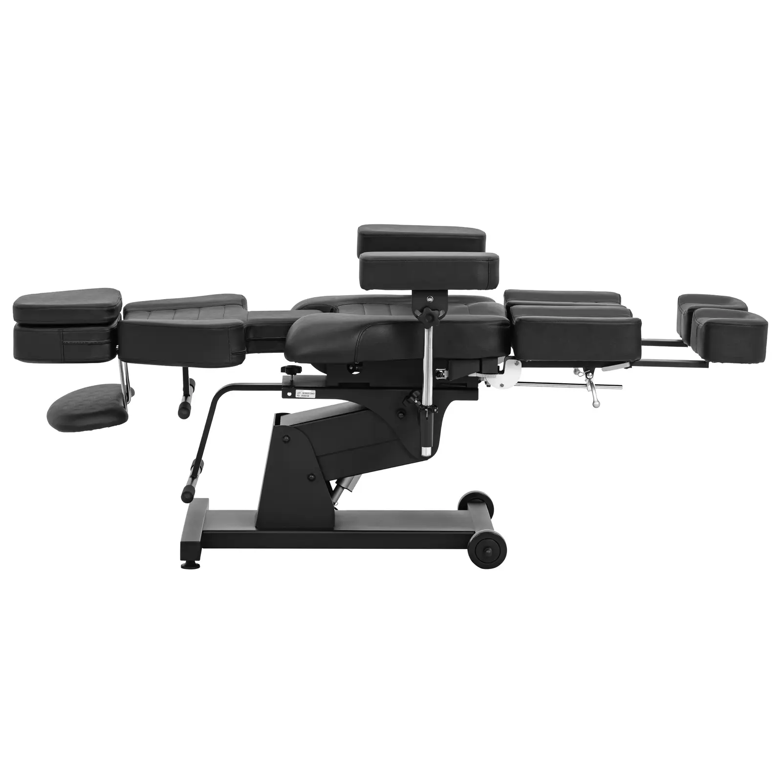 Tattoo-stol - højdejusterbar - 300 kg - fodpedal - sort (Materiale: PVC)