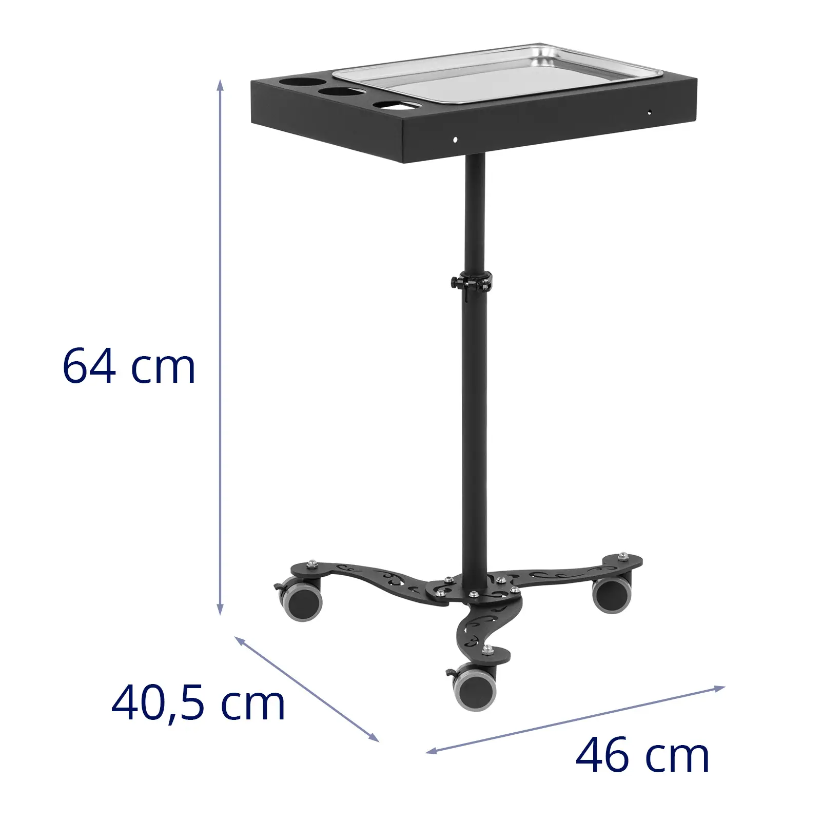 Mesa de tatuaje - regulable en altura - móvil - 45 x 35 x 62 - 100 cm