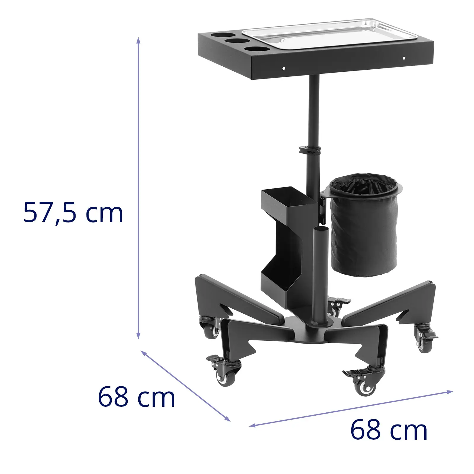 Tatuiruočių stalas - reguliuojamo aukščio - mobilus - 45 x 43 x 57 - 92 cm