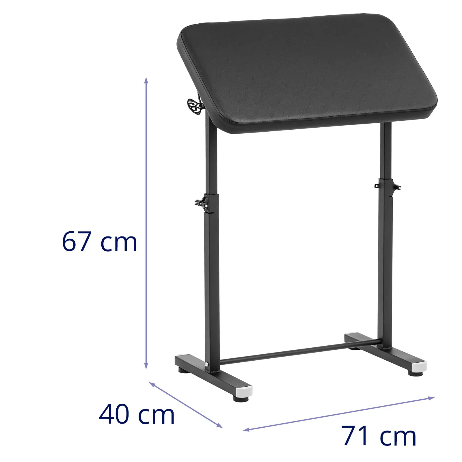 Naslonjalo za roke za tetoviranje - nastavljivo po višini - nagibno - 71 x 40 x 67 - 109 cm