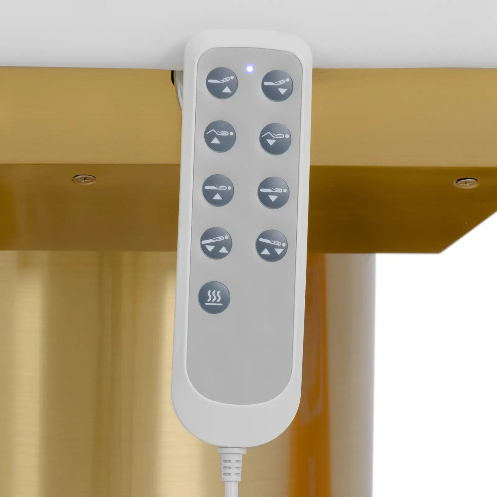 Kosmetické lehátko elektrické - 350 W - 181 x 62 x 60,5 - 80,5 cm -200 kg - bílá/zlatá - vyhřívané - 4 motory (Šířka postele: 62 cm)