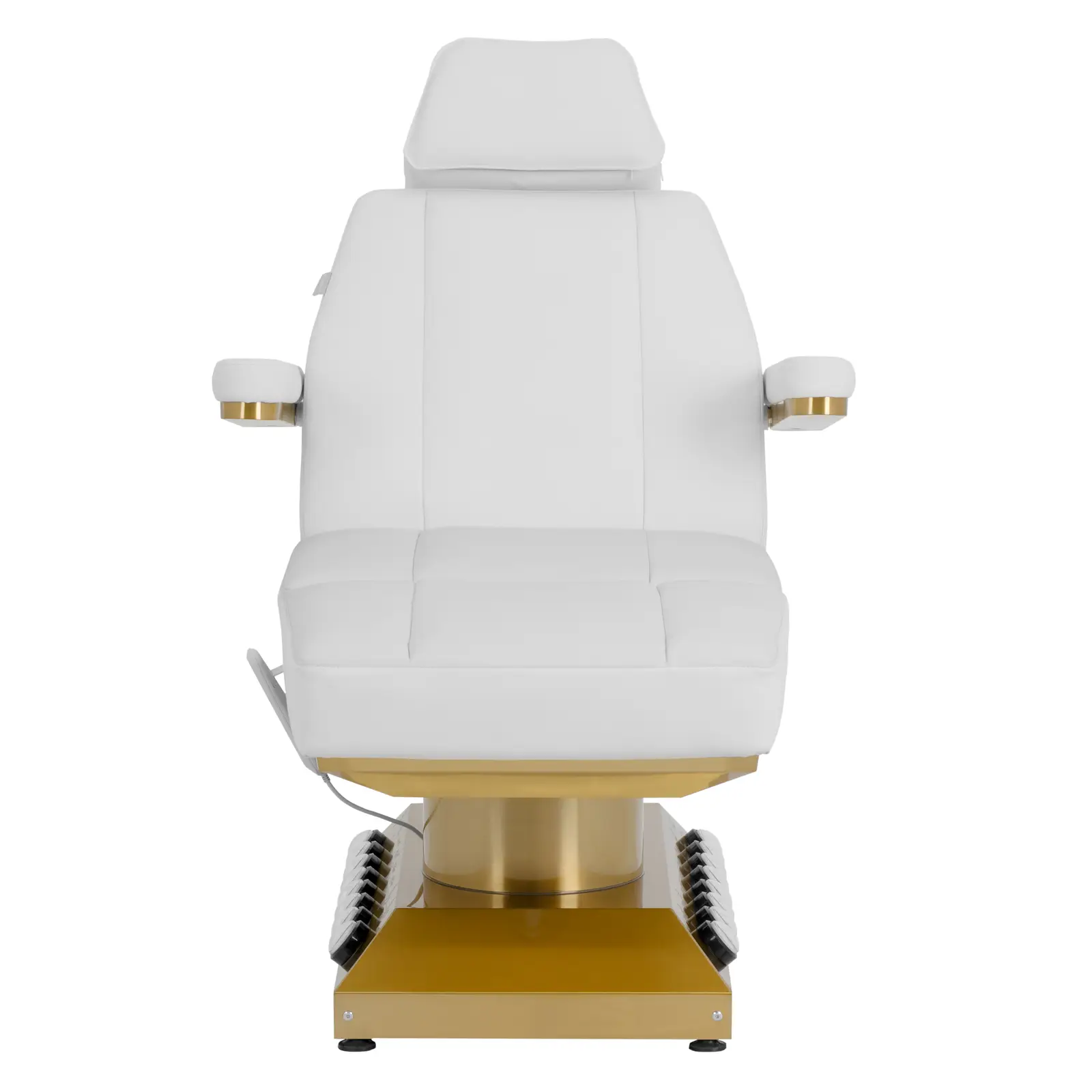 Kosmetické lehátko elektrické - 350 W - 181 x 62 x 60,5 - 80,5 cm -200 kg - bílá/zlatá - vyhřívané - 4 motory (Maximální výška: 80.5 cm)
