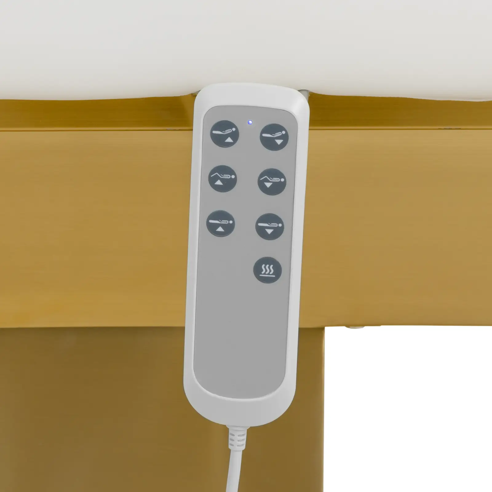 Kosmetické lehátko elektrické - 300 W - 200 x 60 x 60 - 82 cm - 200 kg - bílá/zlatá - vyhřívané - 3 motory (Šířka postele: 60 cm)