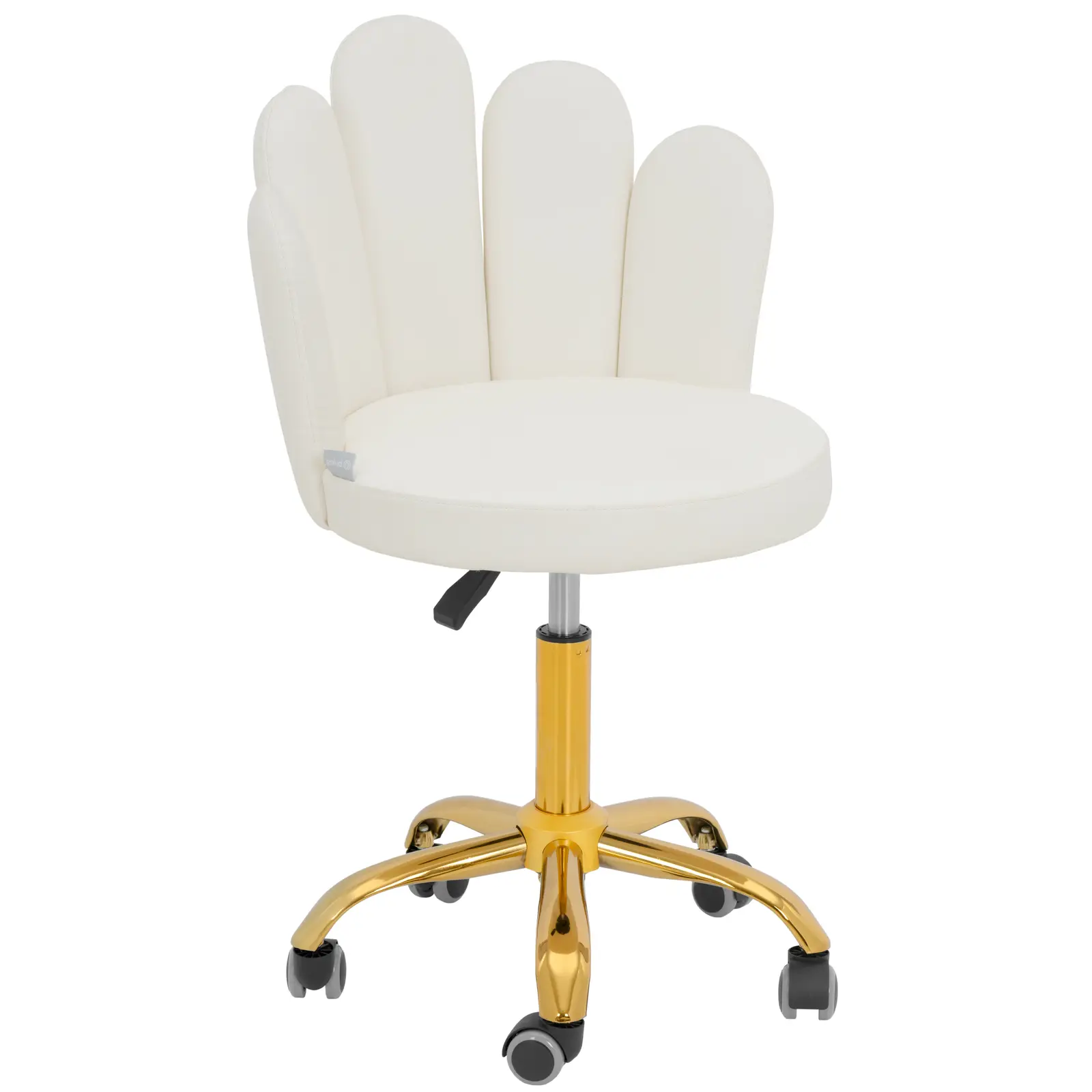 Table de massage électrique et tabouret à roulettes avec dossier - 200 kg - blanc/doré - chauffant