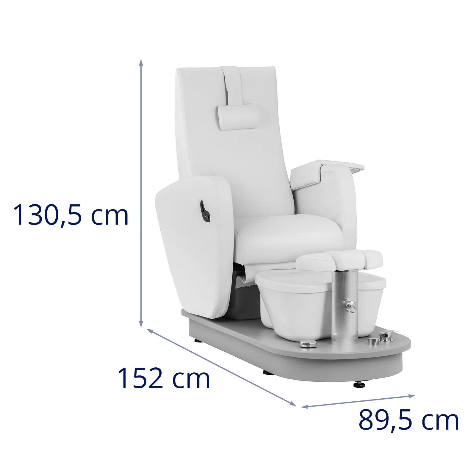 Elektrické pedikérské křeslo - s vaničkou na nohy - 115 W - 200 kg - bílá (Nastavitelná délka opěrky nohou: Ano)