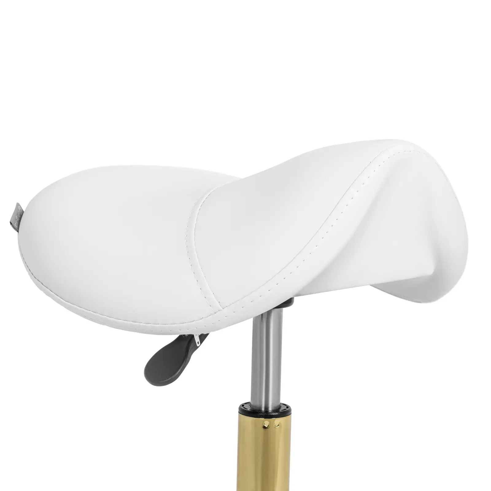 Tabouret selle de cheval - 57 - 75 cm - 150 kg - blanc/doré