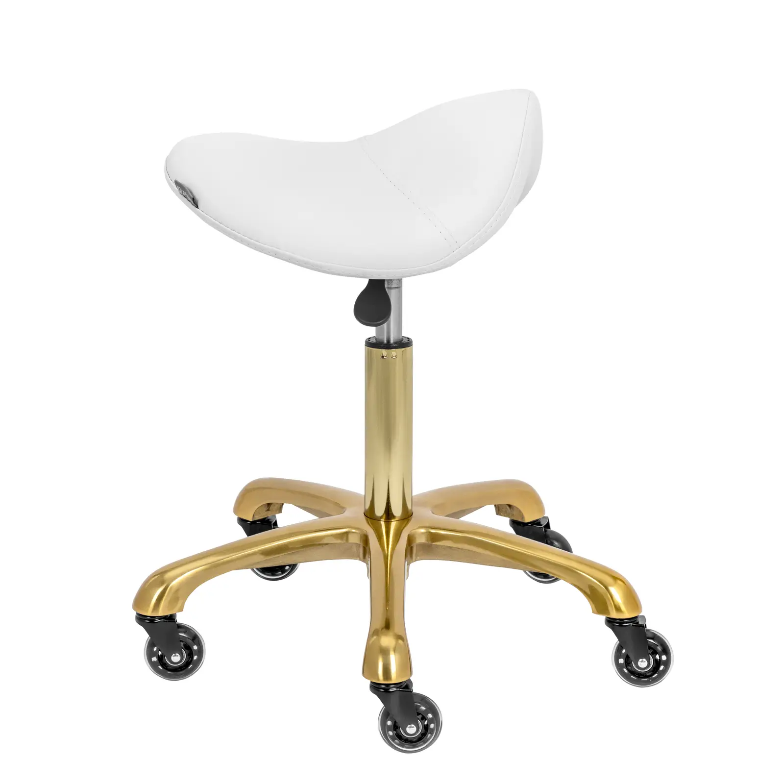 Sgabello a sella - 57 - 75 cm - 150 kg - Bianco, oro