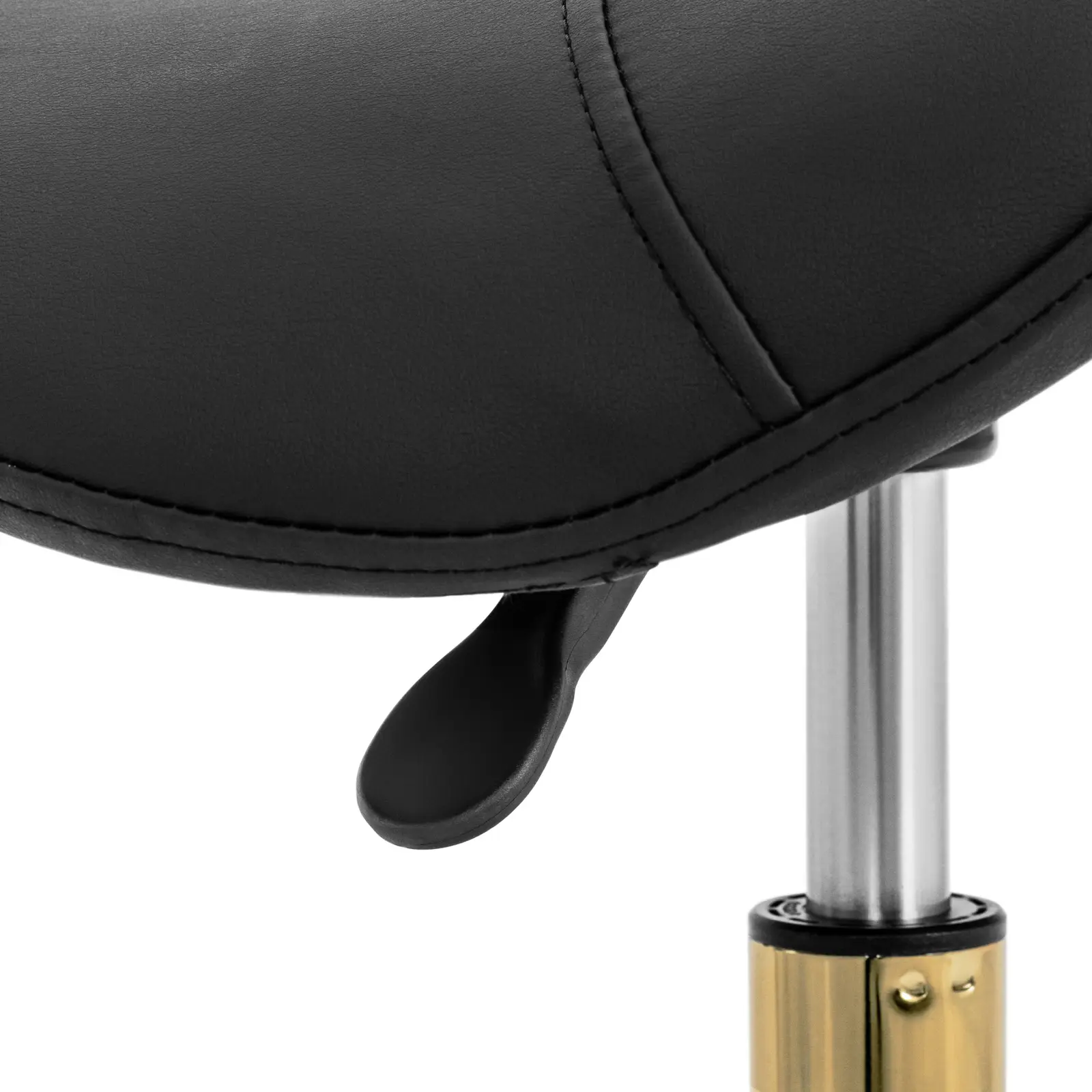 Tabouret selle de cheval - 57 - 75 cm - 150 kg - noir/doré