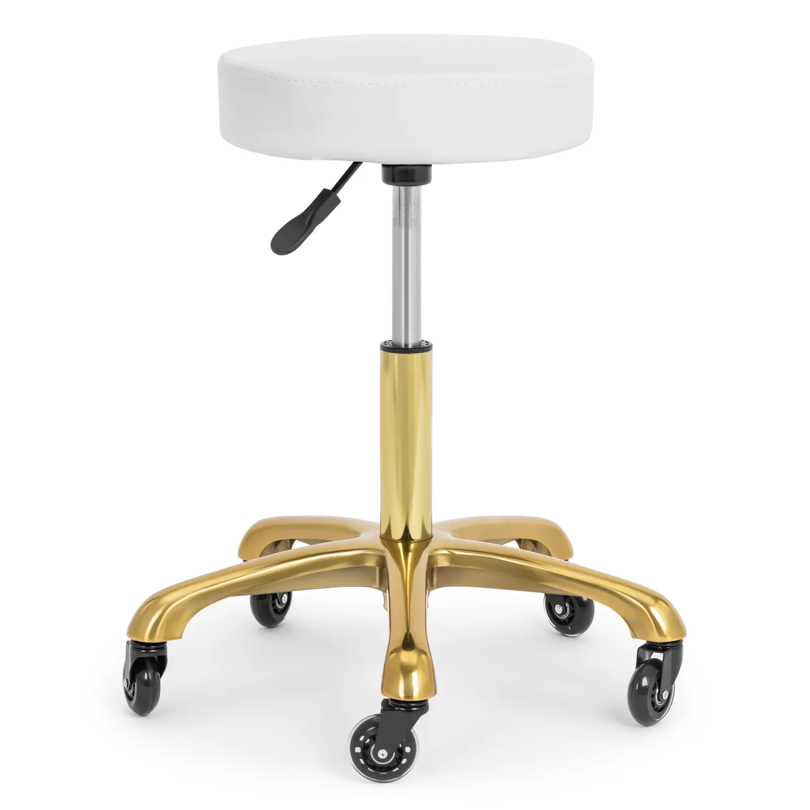 Rolling Stool - 54 - 72 cm - 150 kg - white / gold