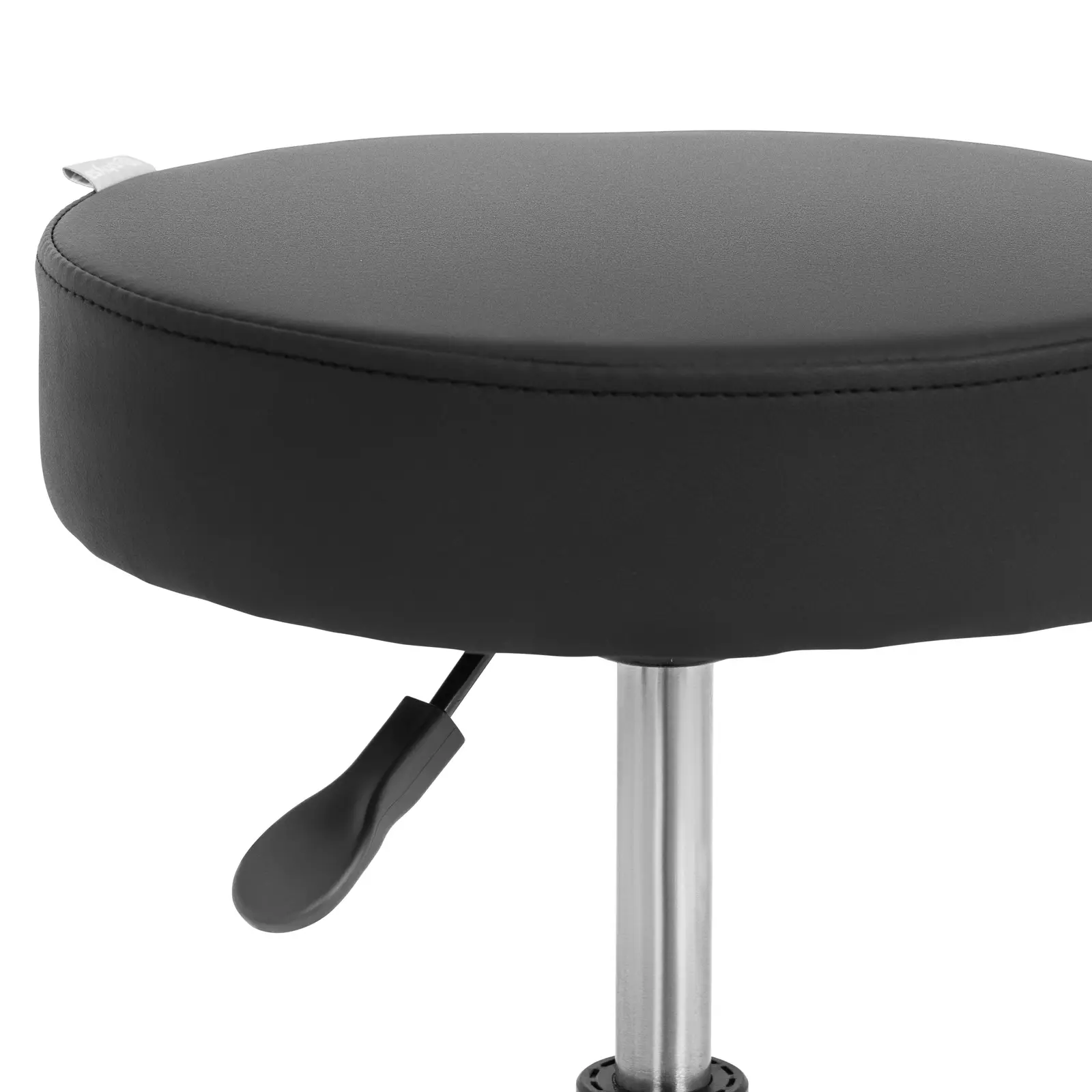 Taburet na kolečkách - 54–72 cm - 150 kg - černá / zlatá (Opěrný kroužek na nohu: Ne)