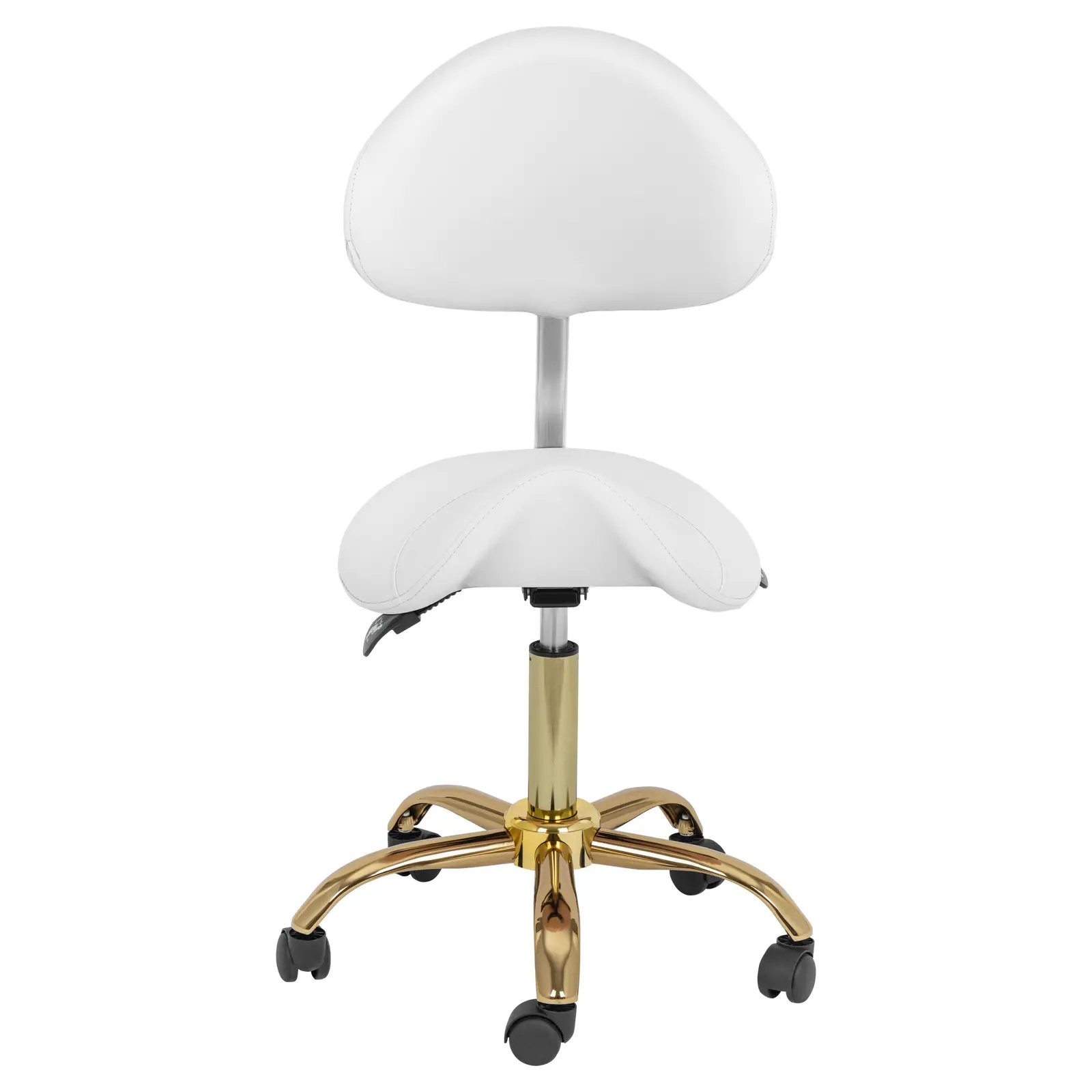 Saddle Chair - 55 - 69 cm - 150 kg - white/gold