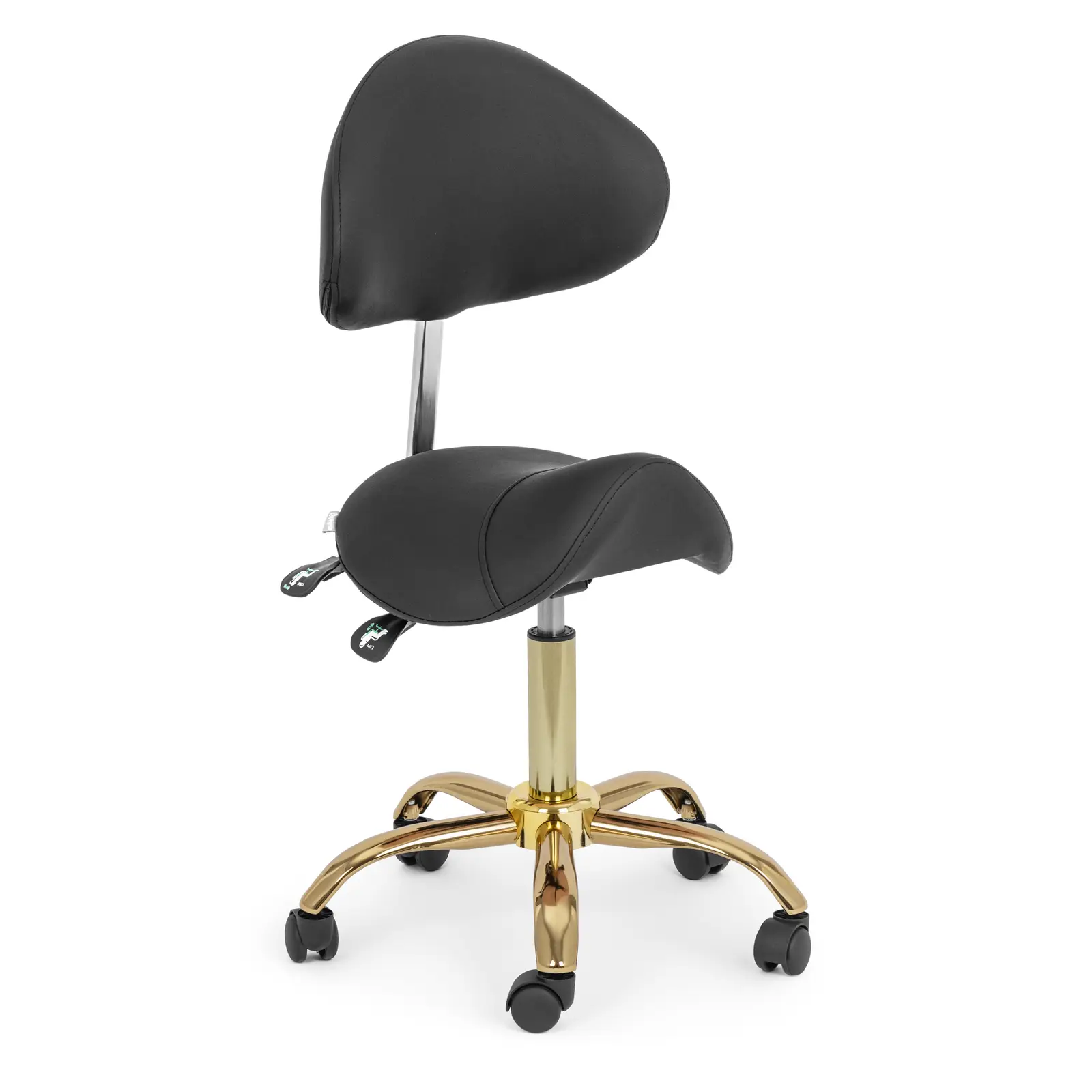 Saddle Chair - 55 - 69 cm - 150 kg - black/gold