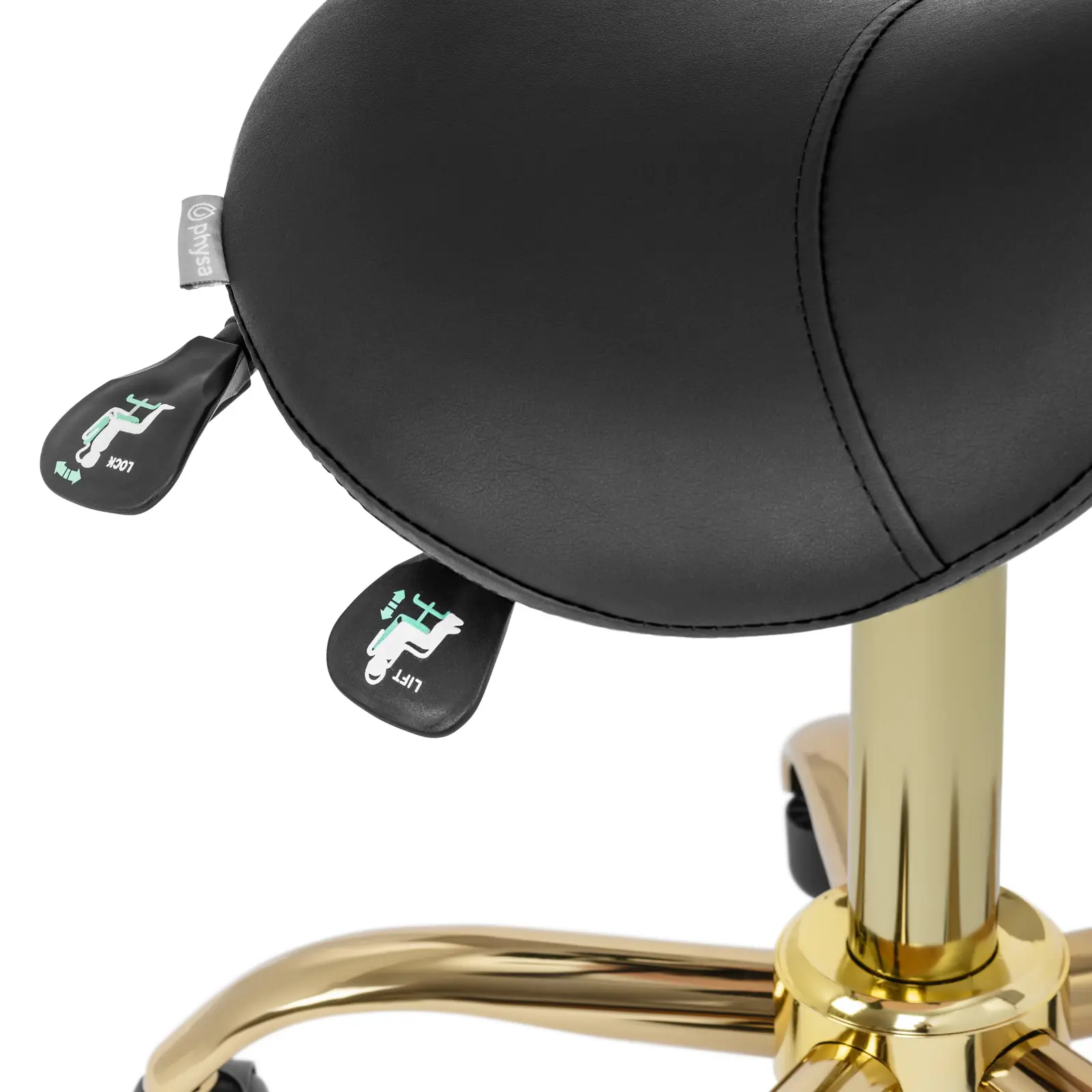 Saddle Chair - 55 - 69 cm - 150 kg - black/gold