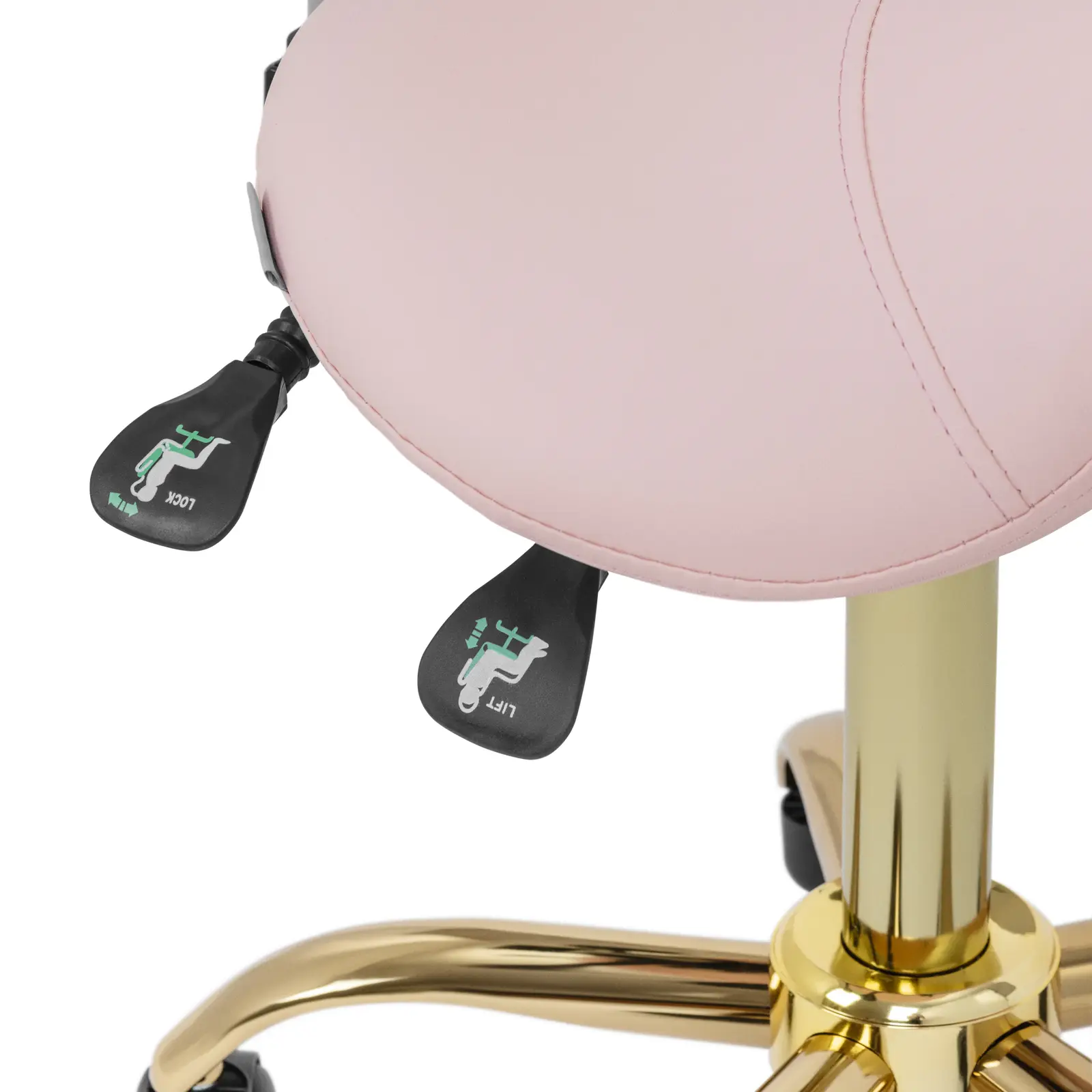 Saddle Chair - 55 - 69 cm - 150 kg - soft pink/gold