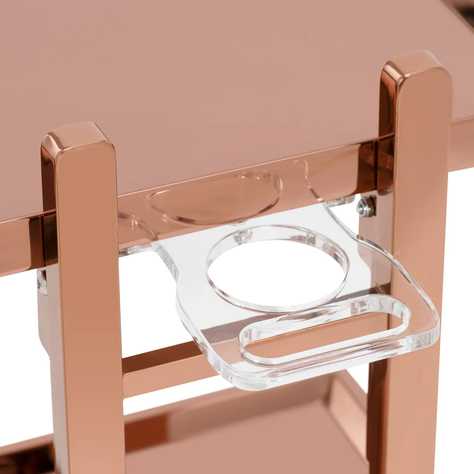 Beauty Trolley - 2 folding shelves - up to 10 kg - rose gold - stainless steel