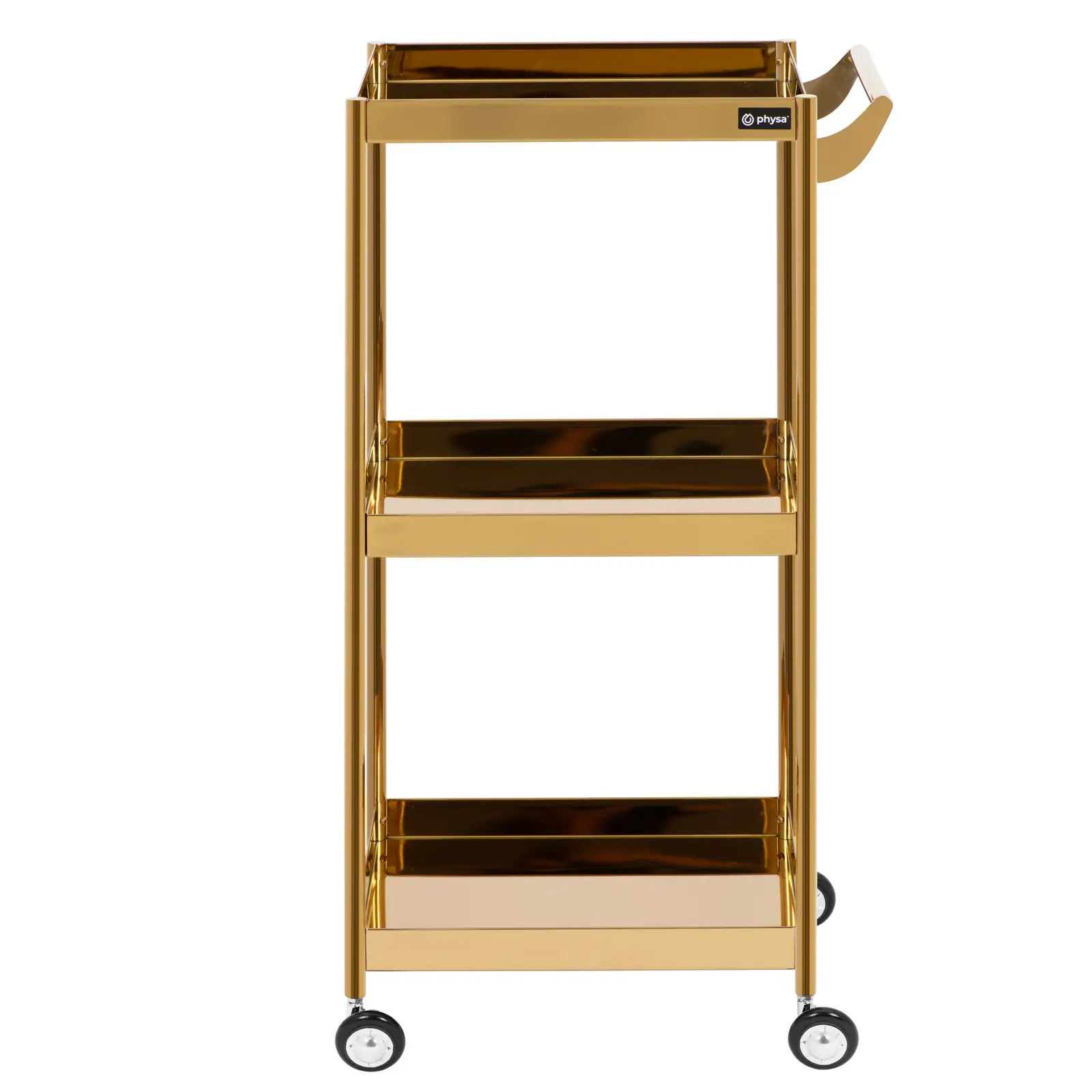 Beauty Trolley - 3 shelves - up to 30 kg - gold - stainless steel