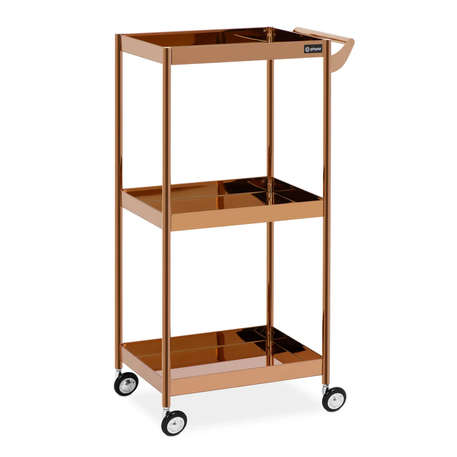 Beauty Trolley - 3 hyller - opptil 30 kg - rosa gull - rustfritt stål