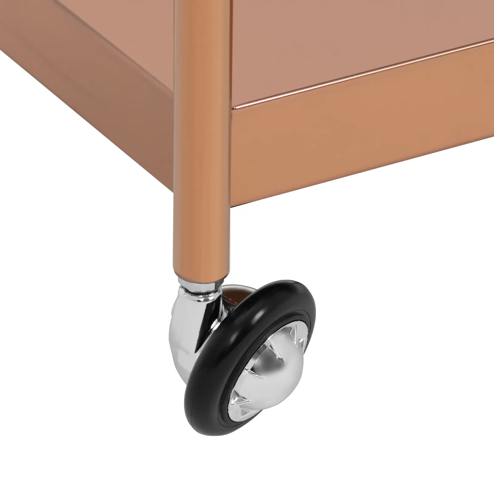 Carrello per estetista - 3 ripiani - Fino a 30 kg - Oro rosa - Acciaio inox