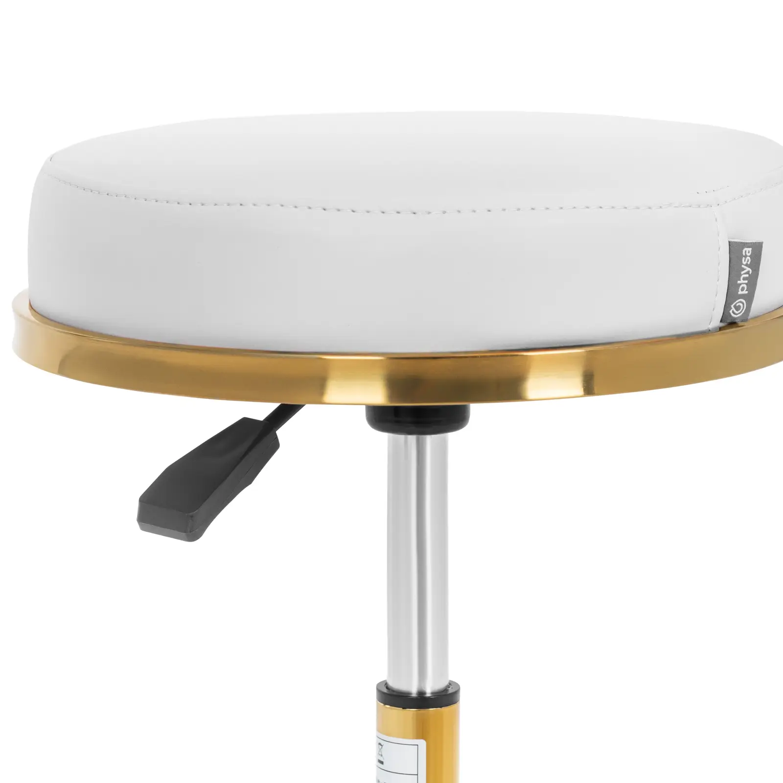 Rolling Stool - 51 - 64 cm - 150 kg - white / gold