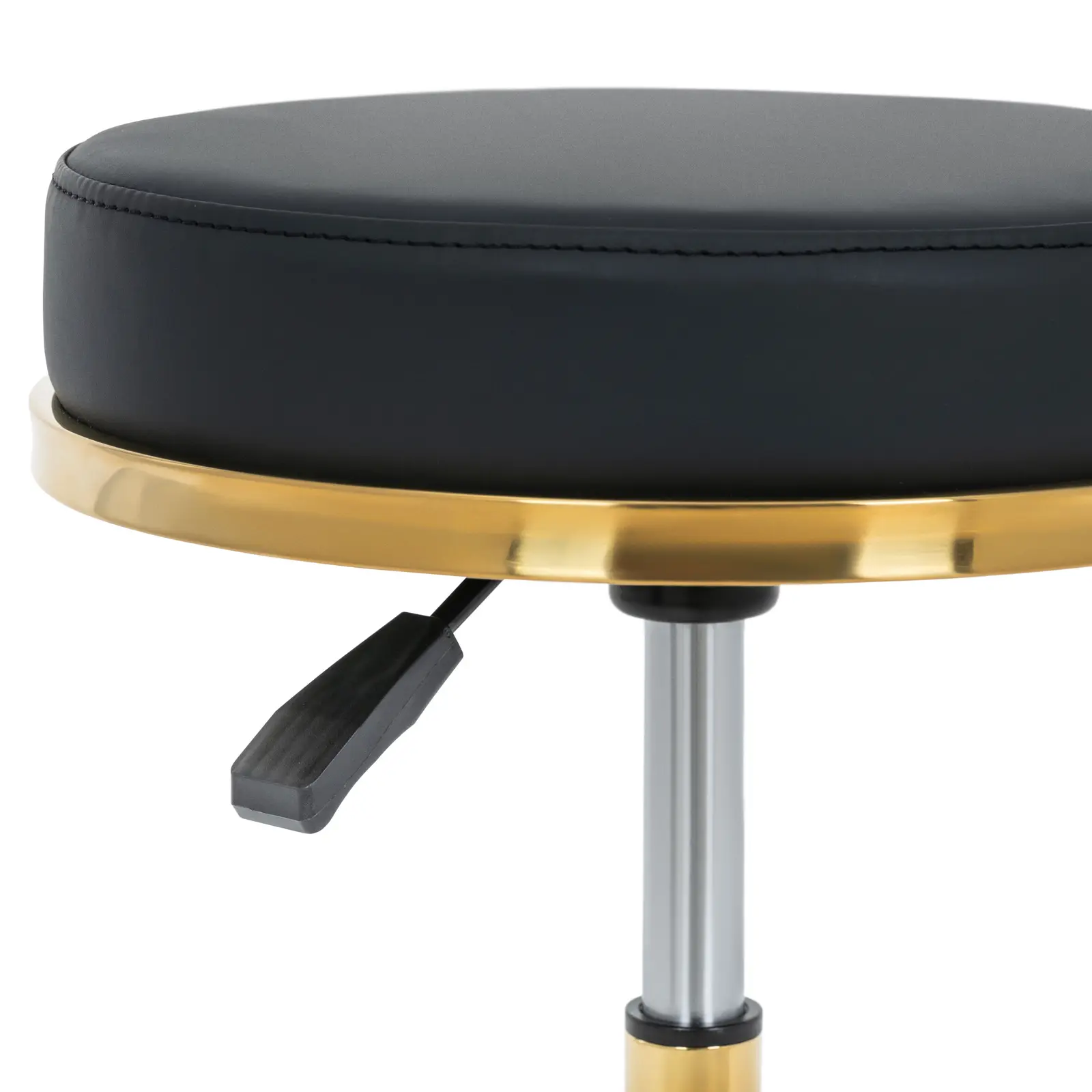 Rolkruk - 51 - 64 cm - 150 kg - Zwart/Gouden (Ring voor voetensteun: Nee)