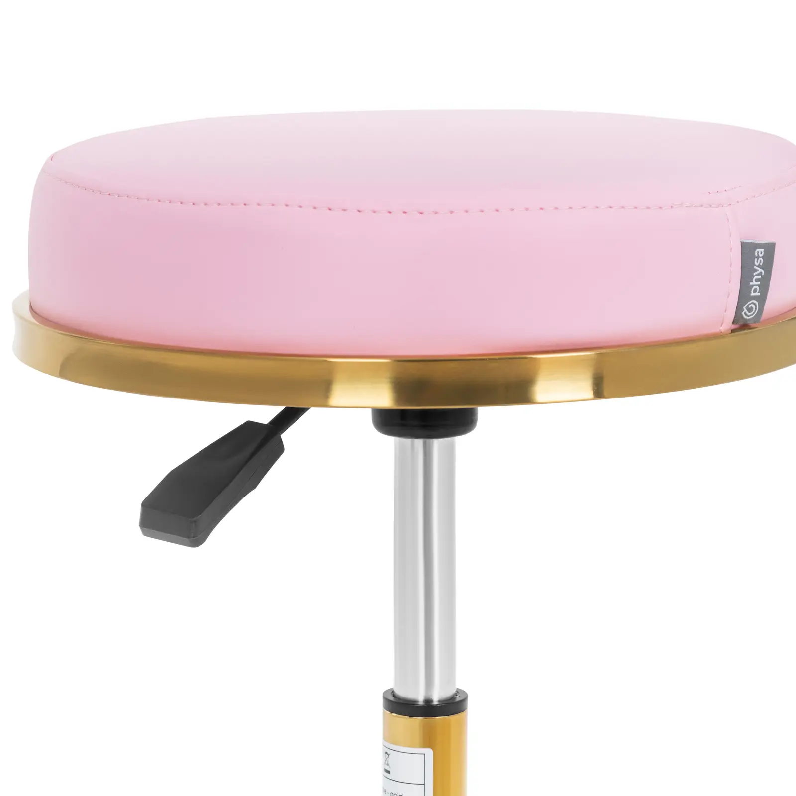 Taburet med hjul - 51 til 64 cm - 150 kg - sart rosa og gylden