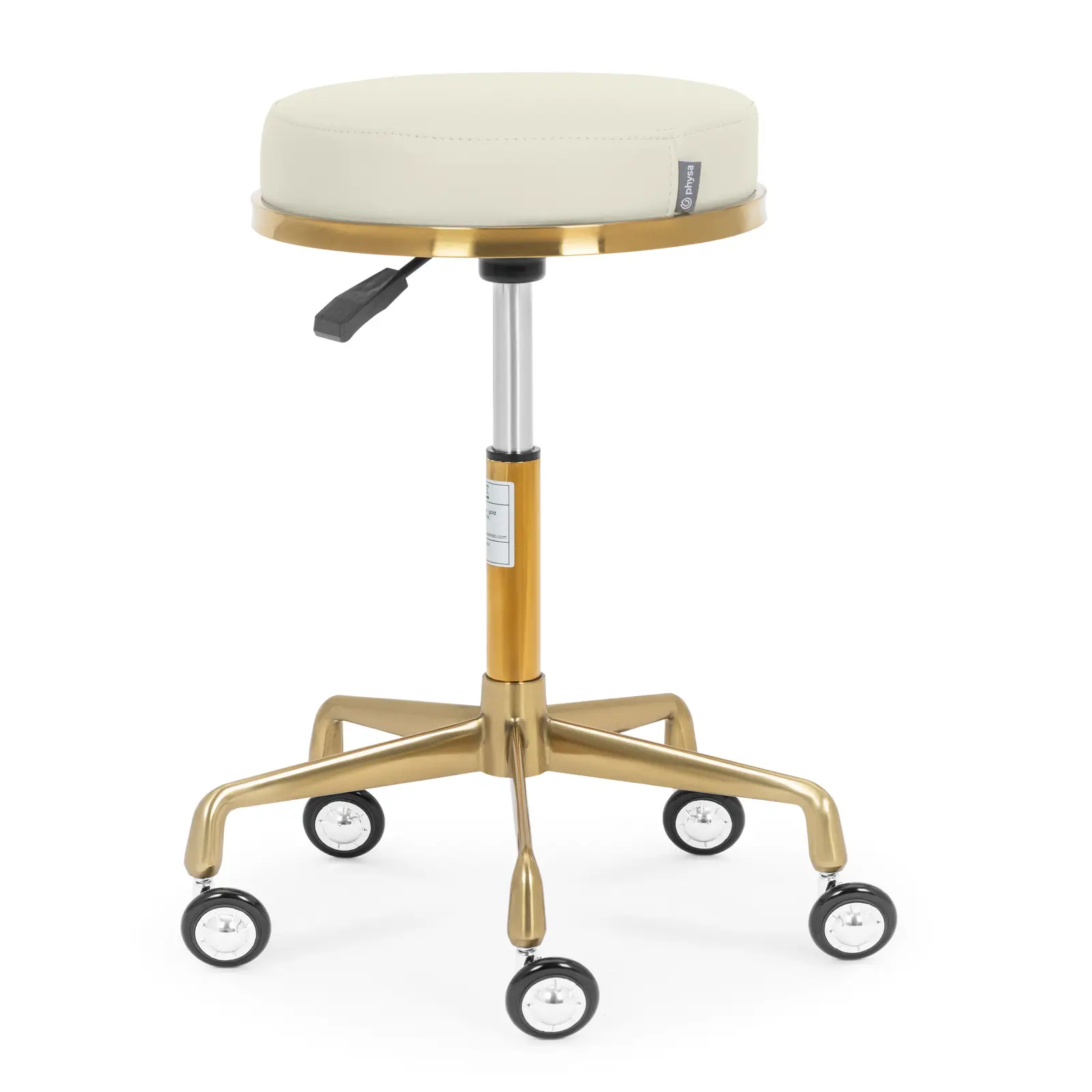 Σκαμνί κύλισης - 51 - 64 cm - 150 kg - μπεζ/χρυσό - Εικόνα προϊόντος