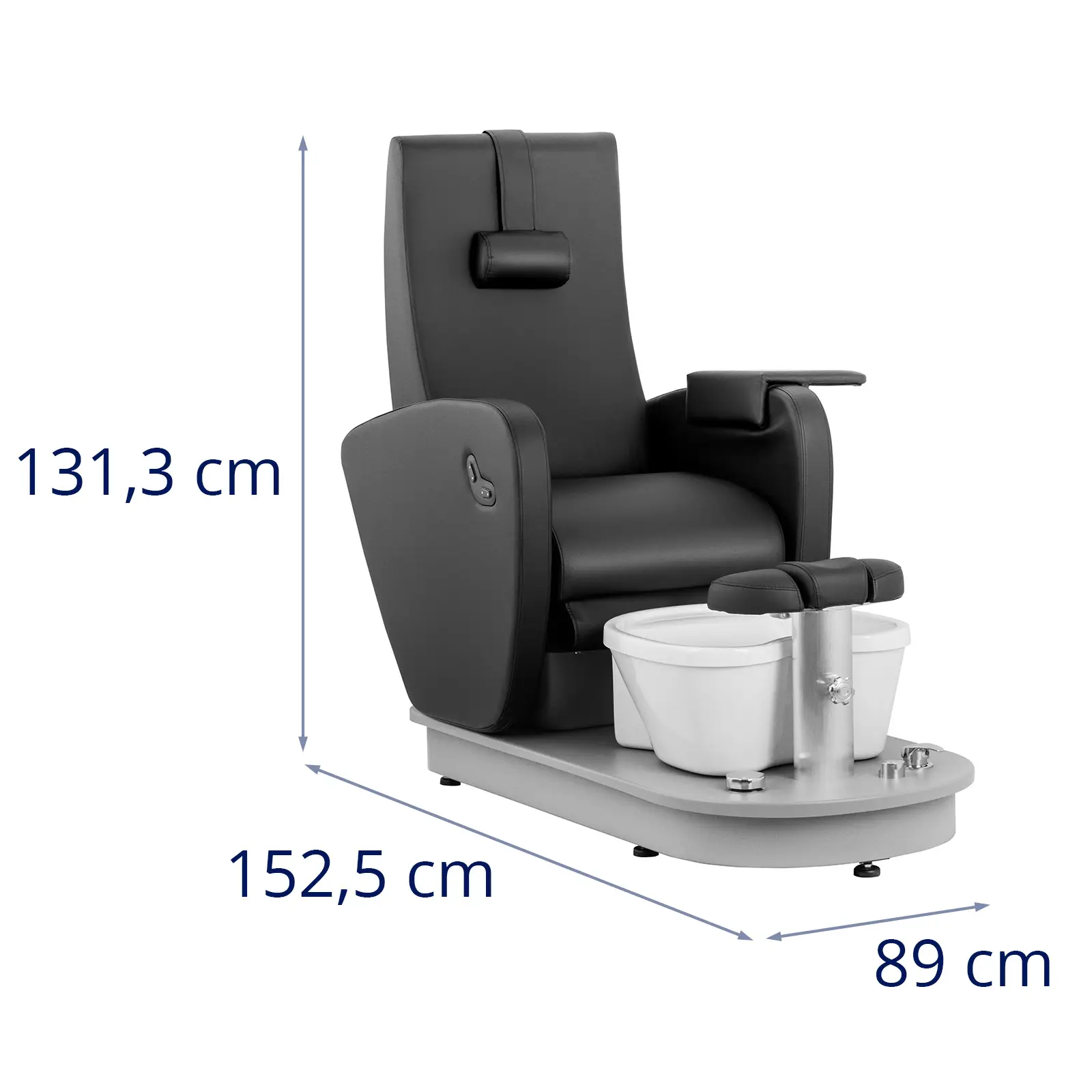 Fußpflegestuhl elektrisch - mit Fußwanne - 115 W - 200 kg - schwarz