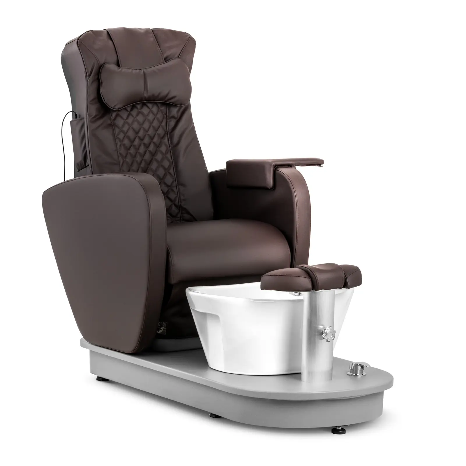 Fauteuil de pédicure électrique - avec bain de pieds et 3 fonctions de massage - 120 W - 200 kg - marron