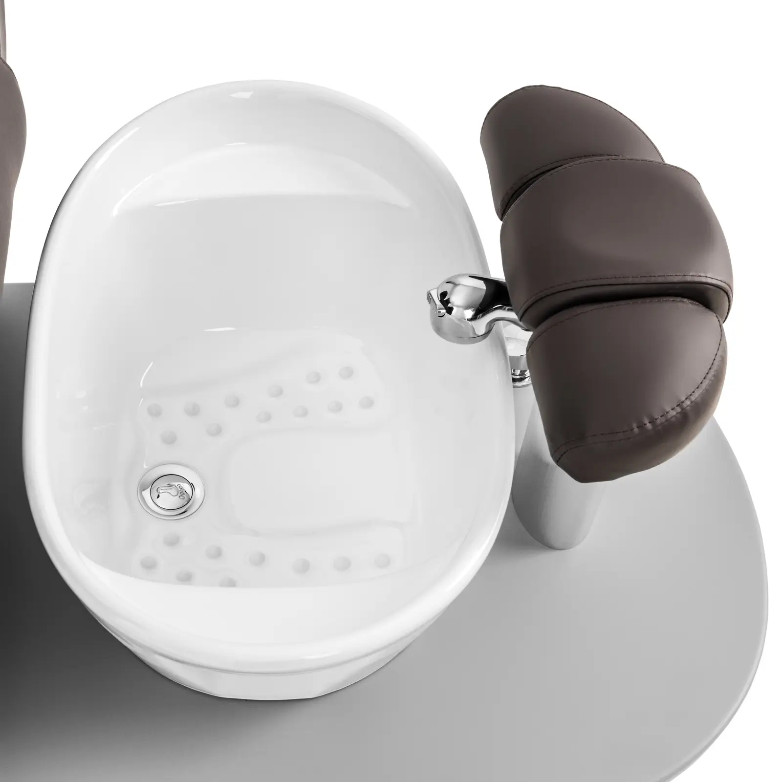 Cadeira de pedicura elétrica - recipiente para pés - 3 níveis de massagem - 120 W - 200 kg - castanho