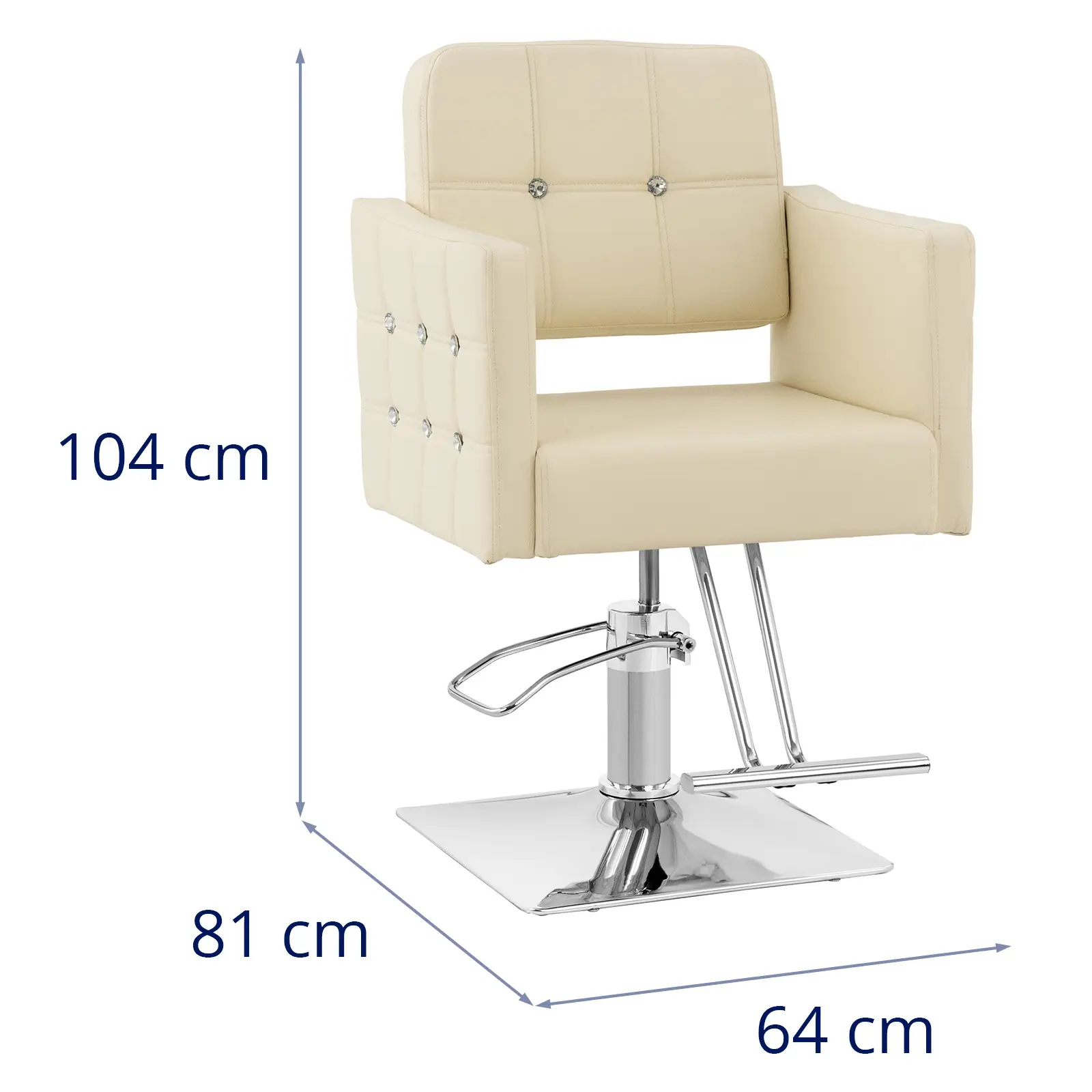 Fotel fryzjerski Cottam z podnóżkiem - 45 - 55 cm - 150 kg - beżowy