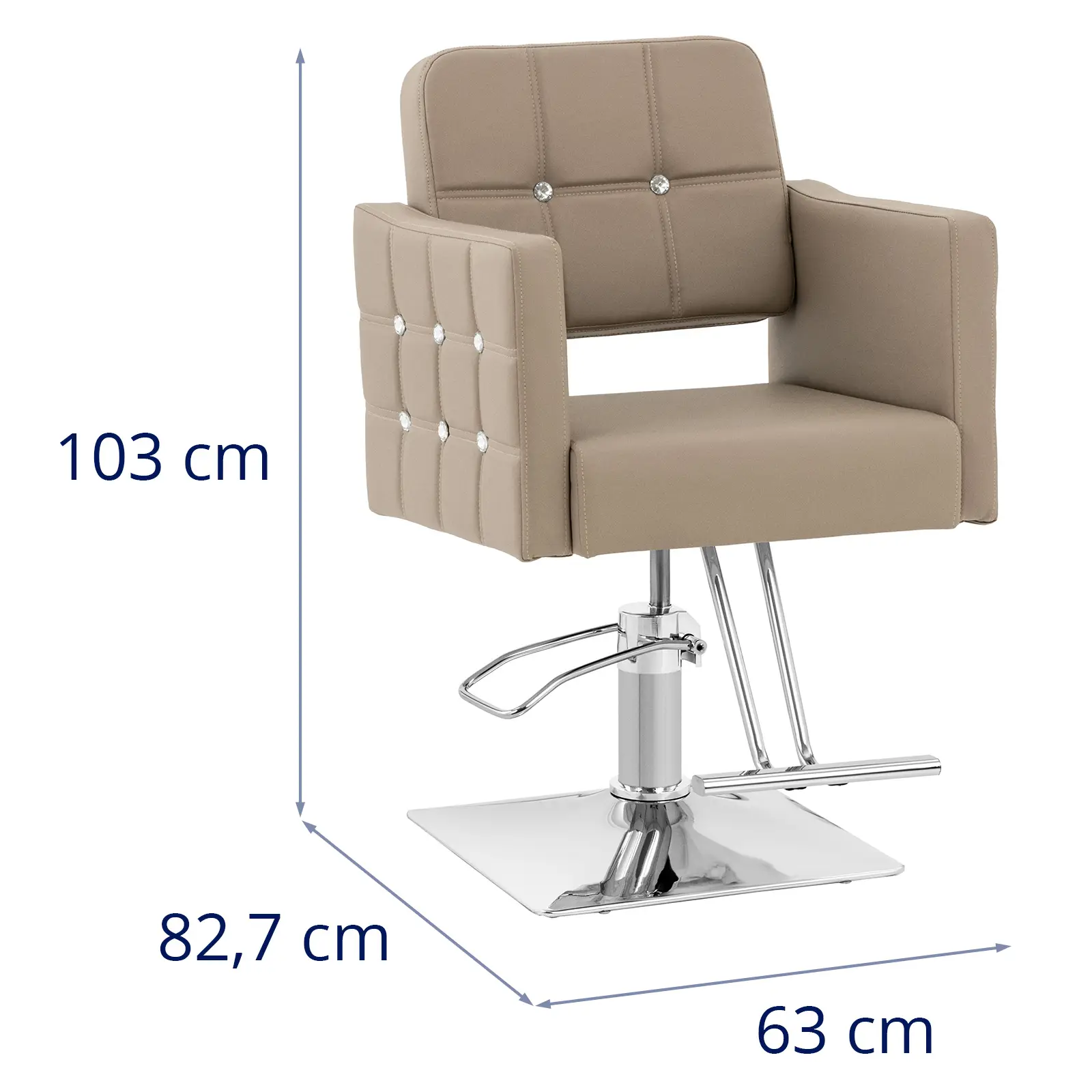 Kadeřnické křeslo Cottam s podnožkou - výška sedáku 49–63 cm - 150 kg - světle šedá (Tloušťka polstrování: 120 mm)