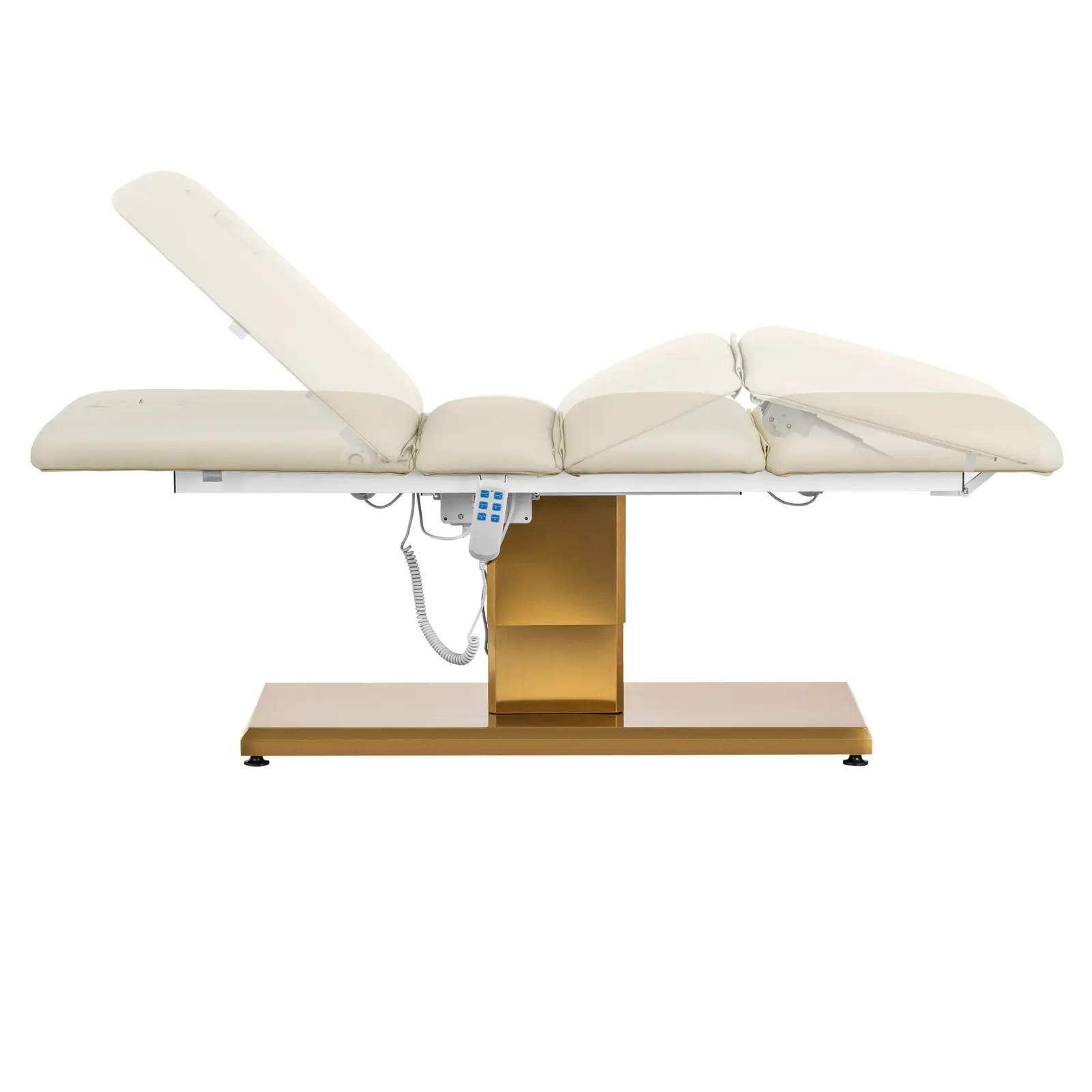 Kosmetické lehátko - 300 W - 190 x 65 x 60 - 76 cm - 200 kg - krémová/zlatá (Délka postele: 190 cm)