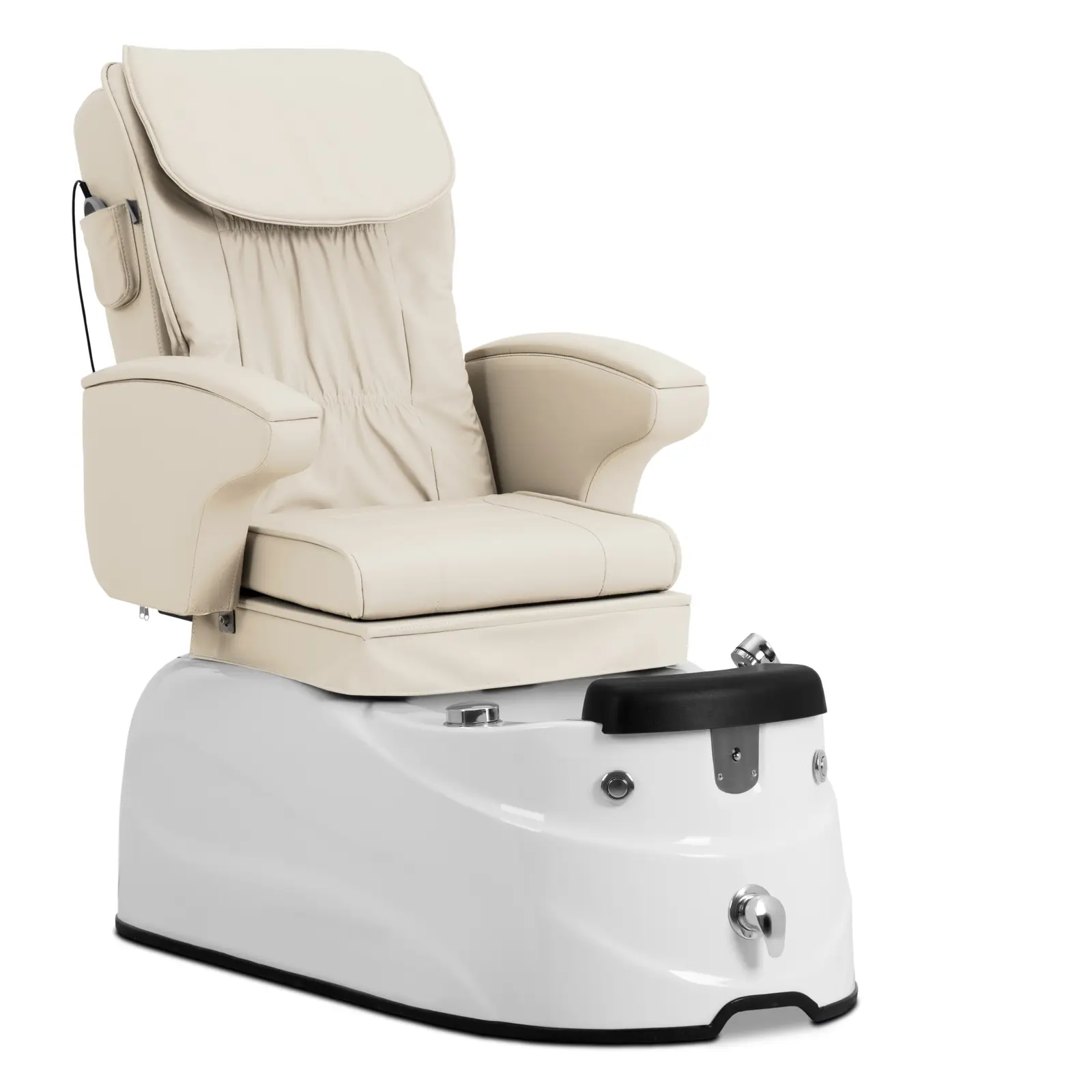 Fußpflegestuhl elektrisch - mit beleuchteter Fußwanne und Massagefunktionen - 105 W - 150 kg - creme