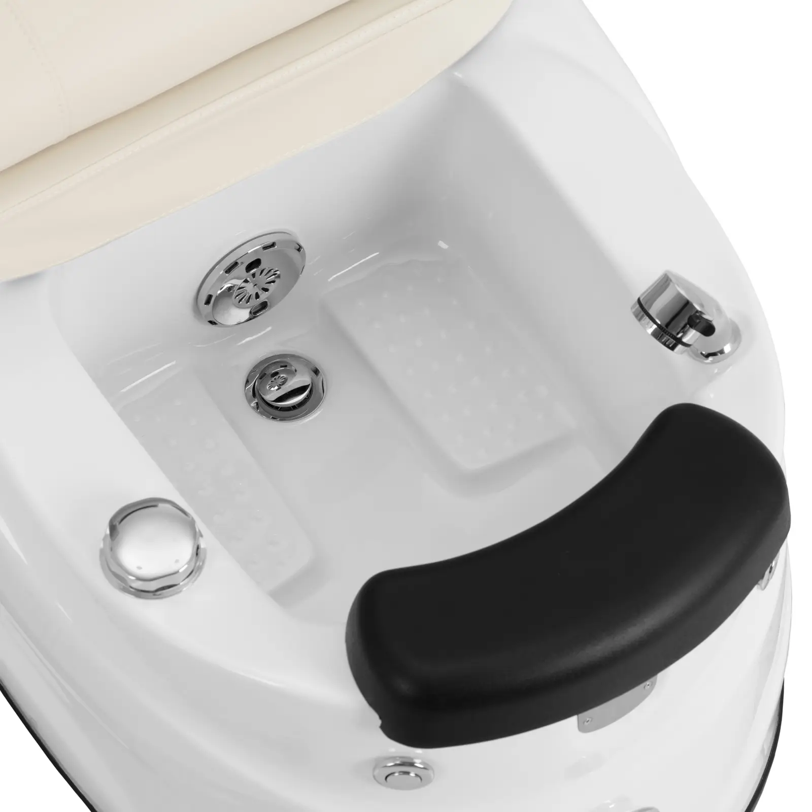 Poltrona pedicure elettrica - Con vasca pediluvio illuminata e funzioni di massaggio - 105 W - 150 kg - Crema