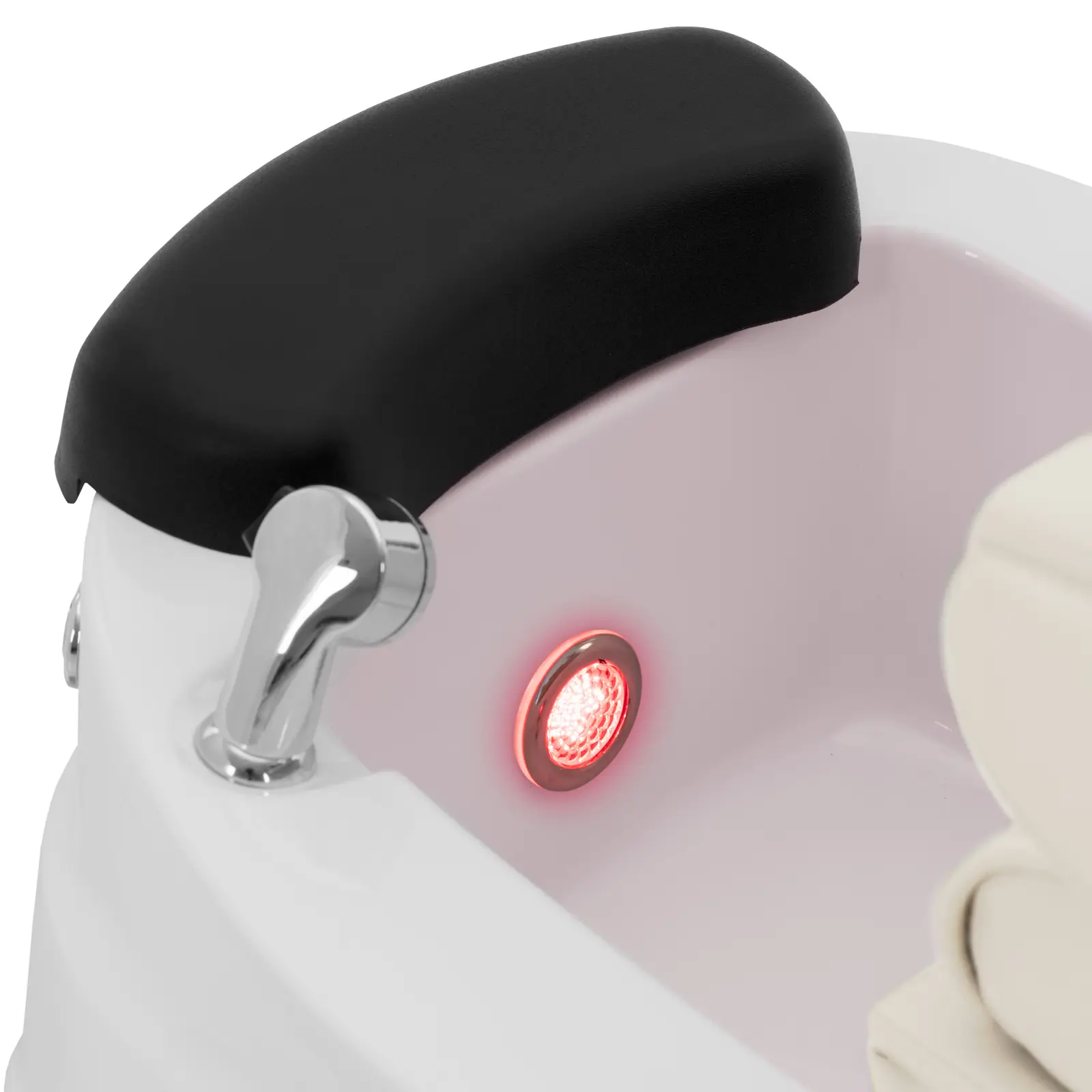 Elektrické pedikérské křeslo - s osvětlenou vaničkou na nohy a masážními funkcemi - 105 W - 150 kg - krémová (Jmenovitý výkon: 105 W)