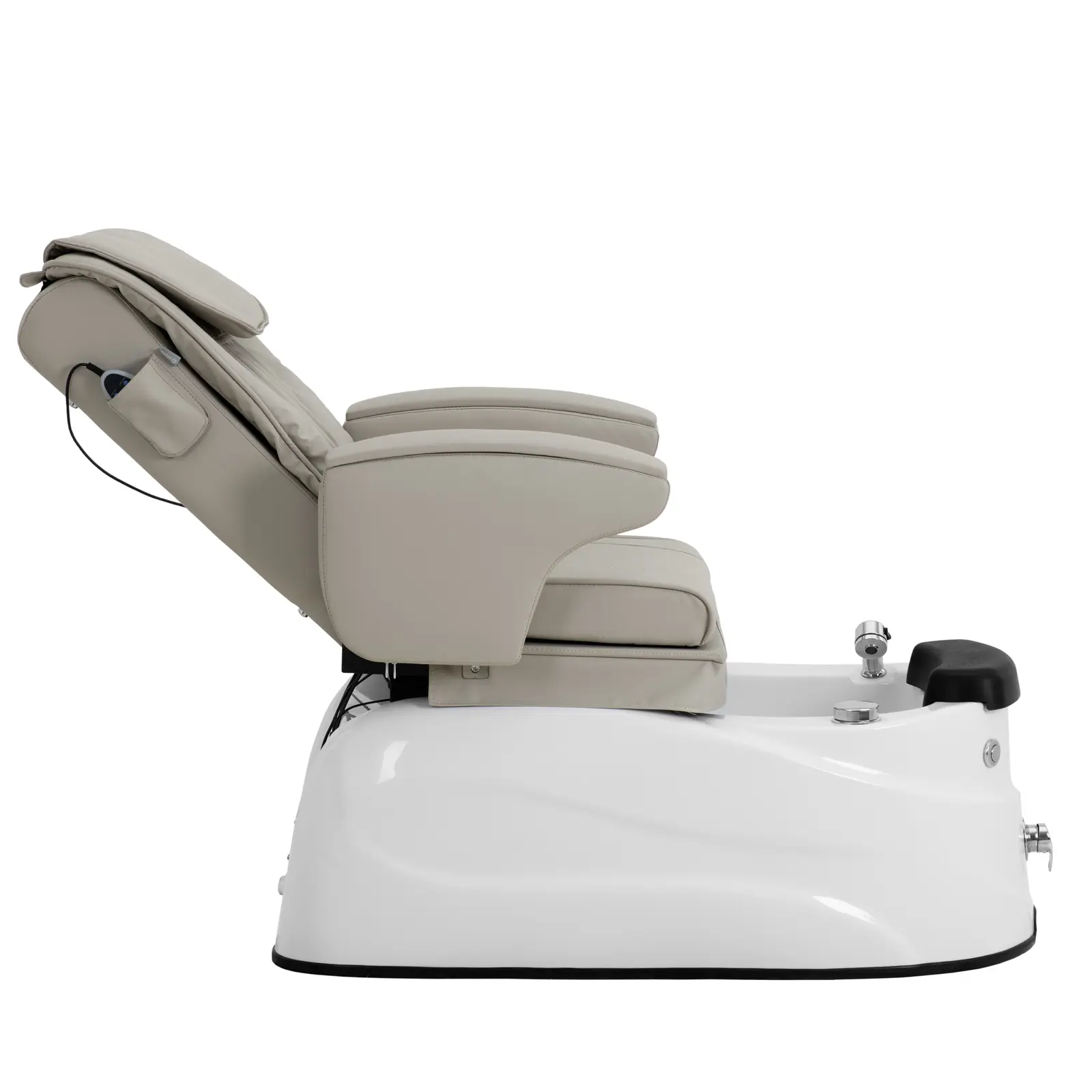 Elektrické pedikérské křeslo - s osvětlenou vaničkou na nohy a masážními funkcemi - 105 W - 150 kg - béžová (Dálkové ovládání: Ano)
