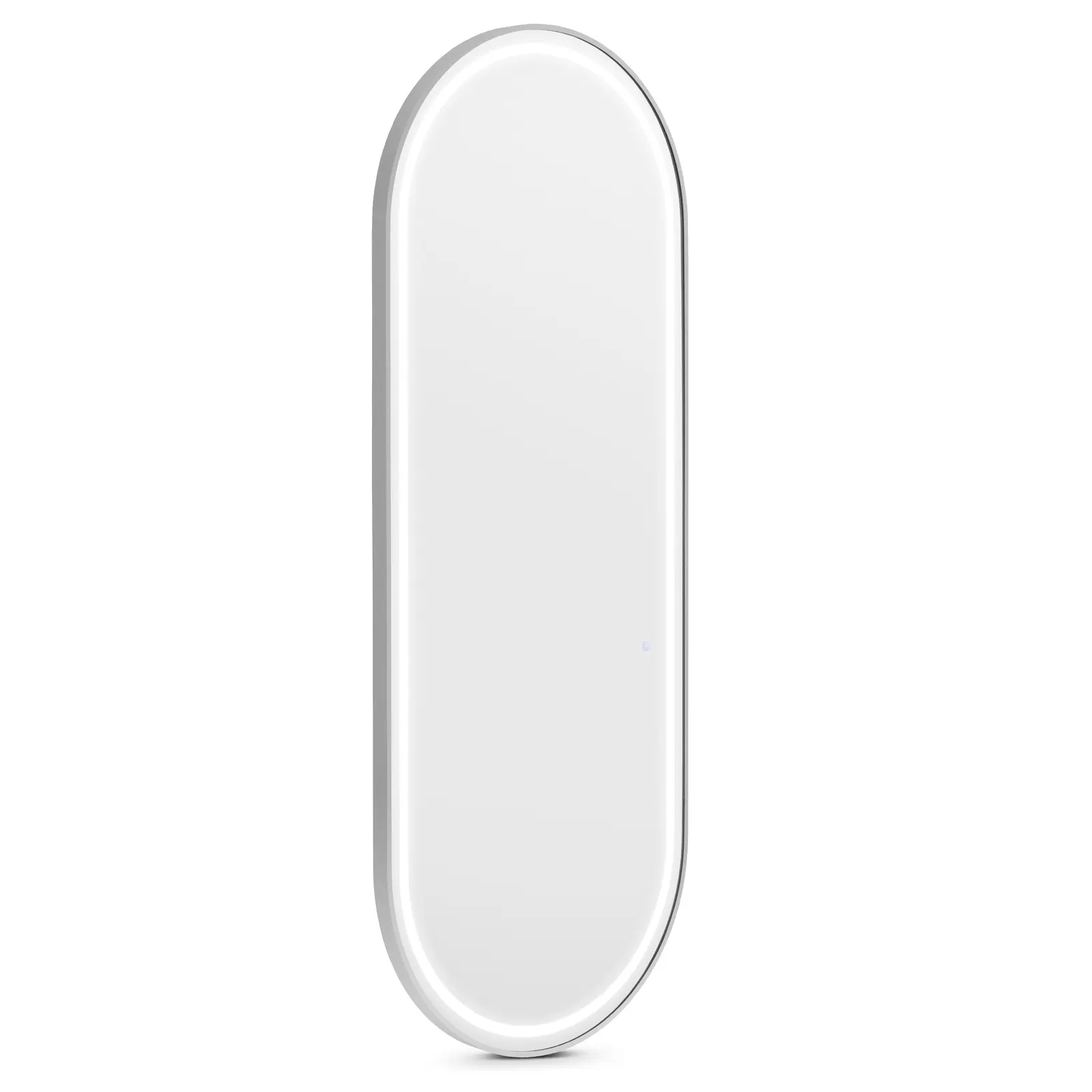 Salon Mirror - LED lighting - extra thin - oval - silver - 180 x 70 cm