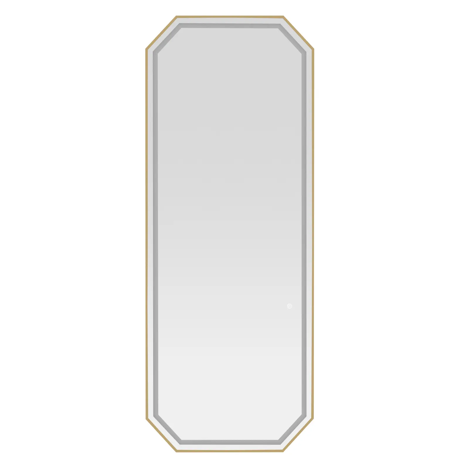 Salon Mirror - LED lighting - extra thin - octagonal - gold - 180 x 70 cm