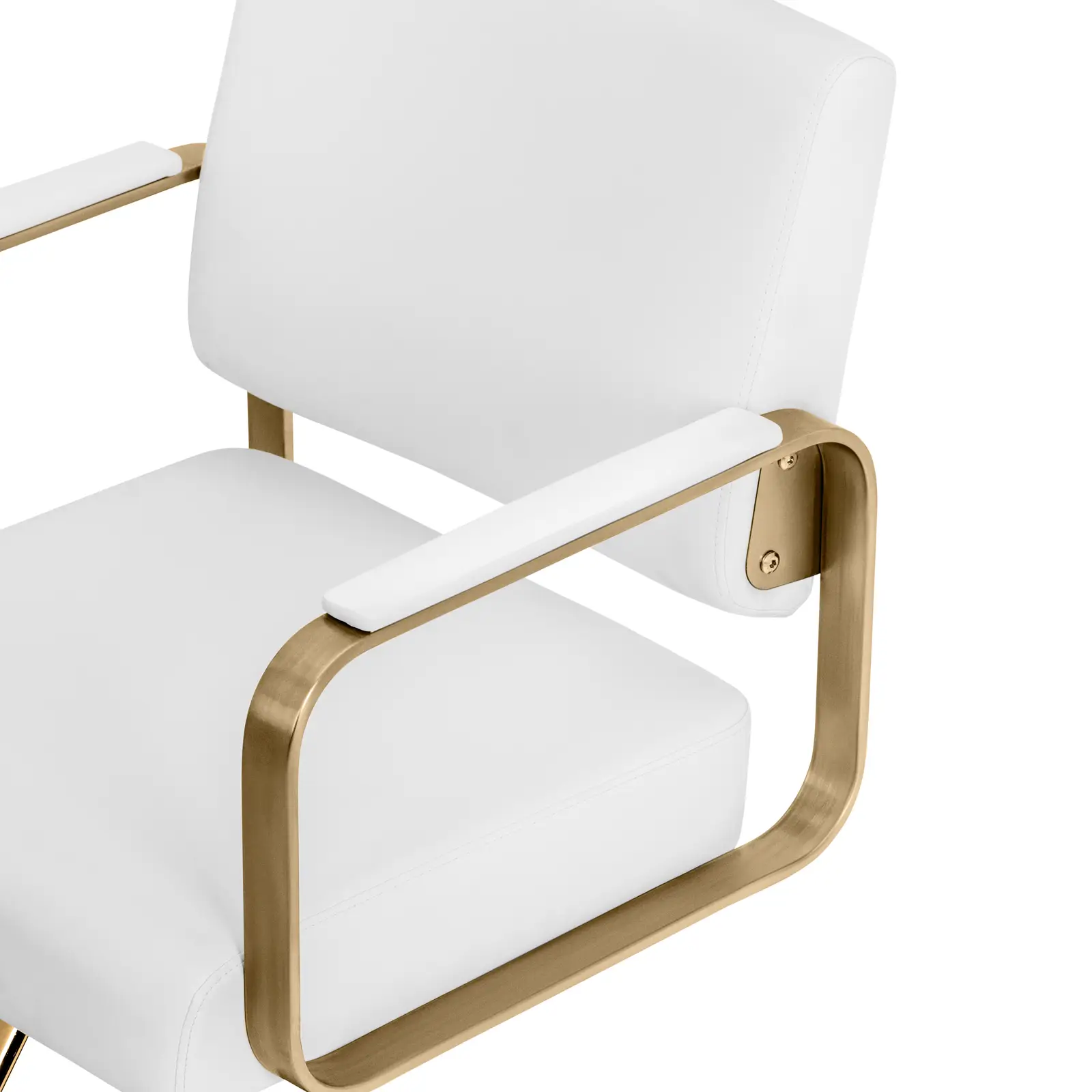 Salon Chair with Footrest - 50 - 66 cm - 200 kg - white/gold