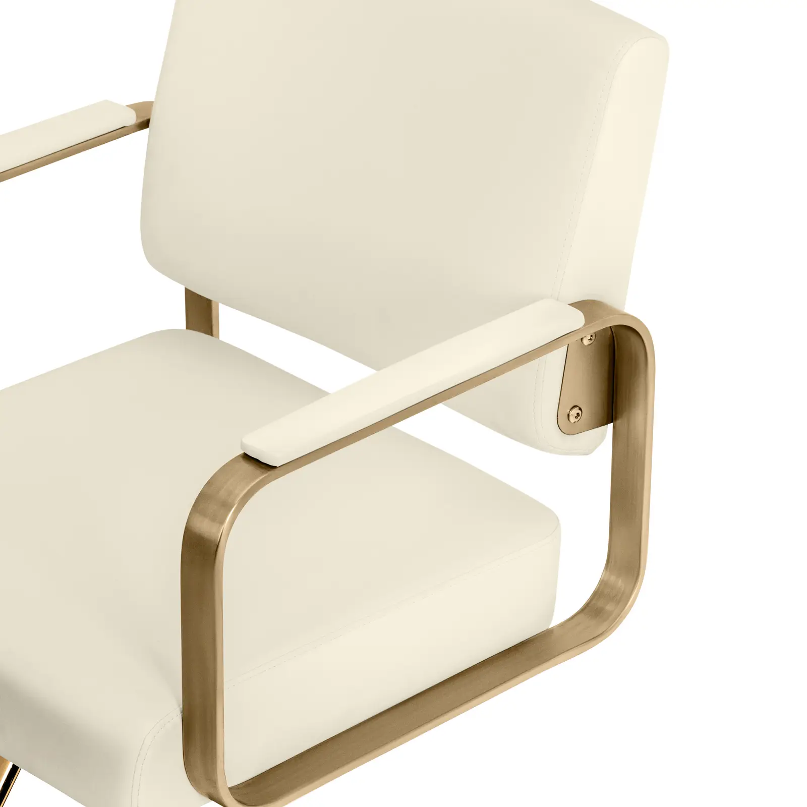 Fauteuil de coiffure avec repose-pieds - 50 - 66 cm - 200 kg - beige/or