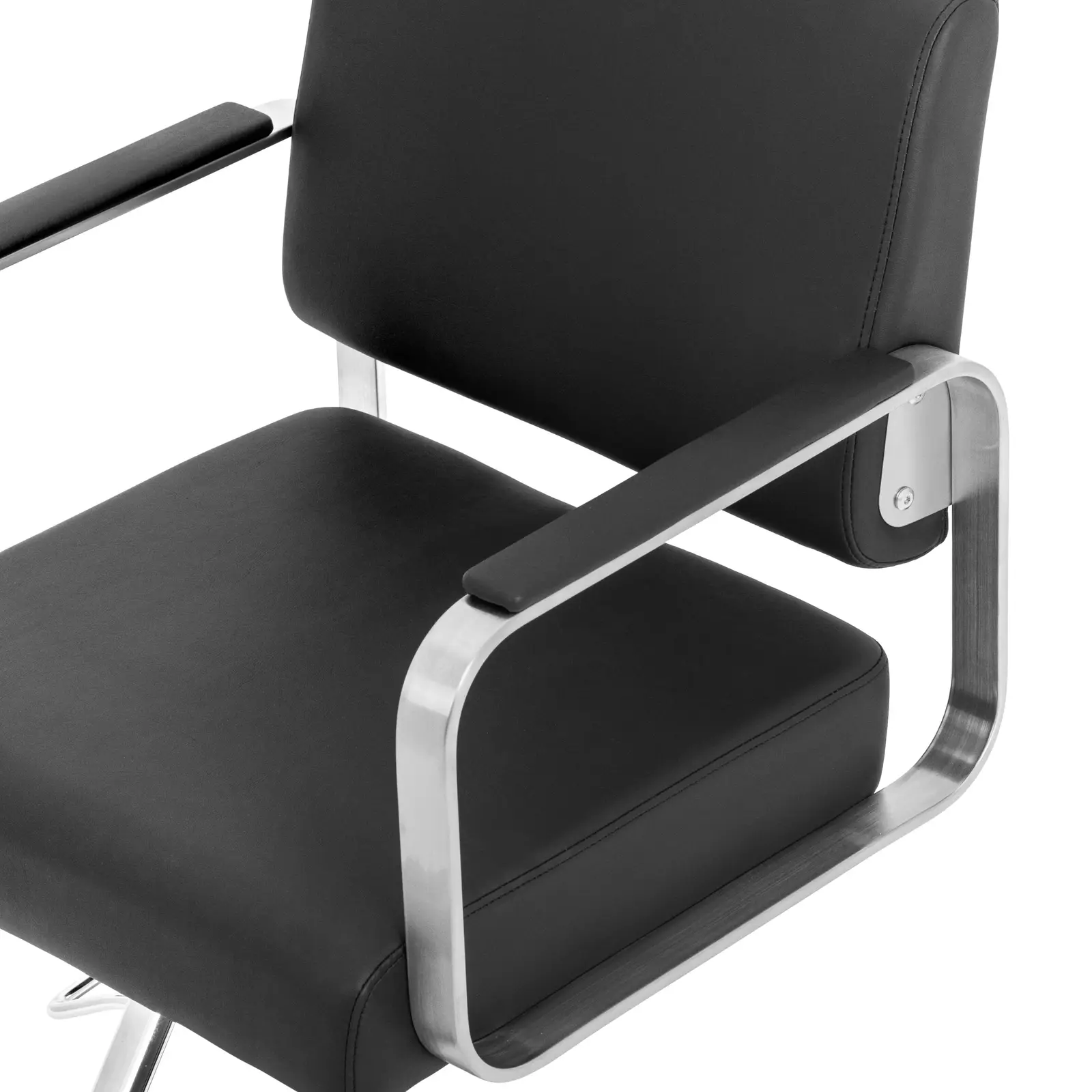 Salon Chair with Footrest - 50 - 66 cm - 200 kg - black/silver